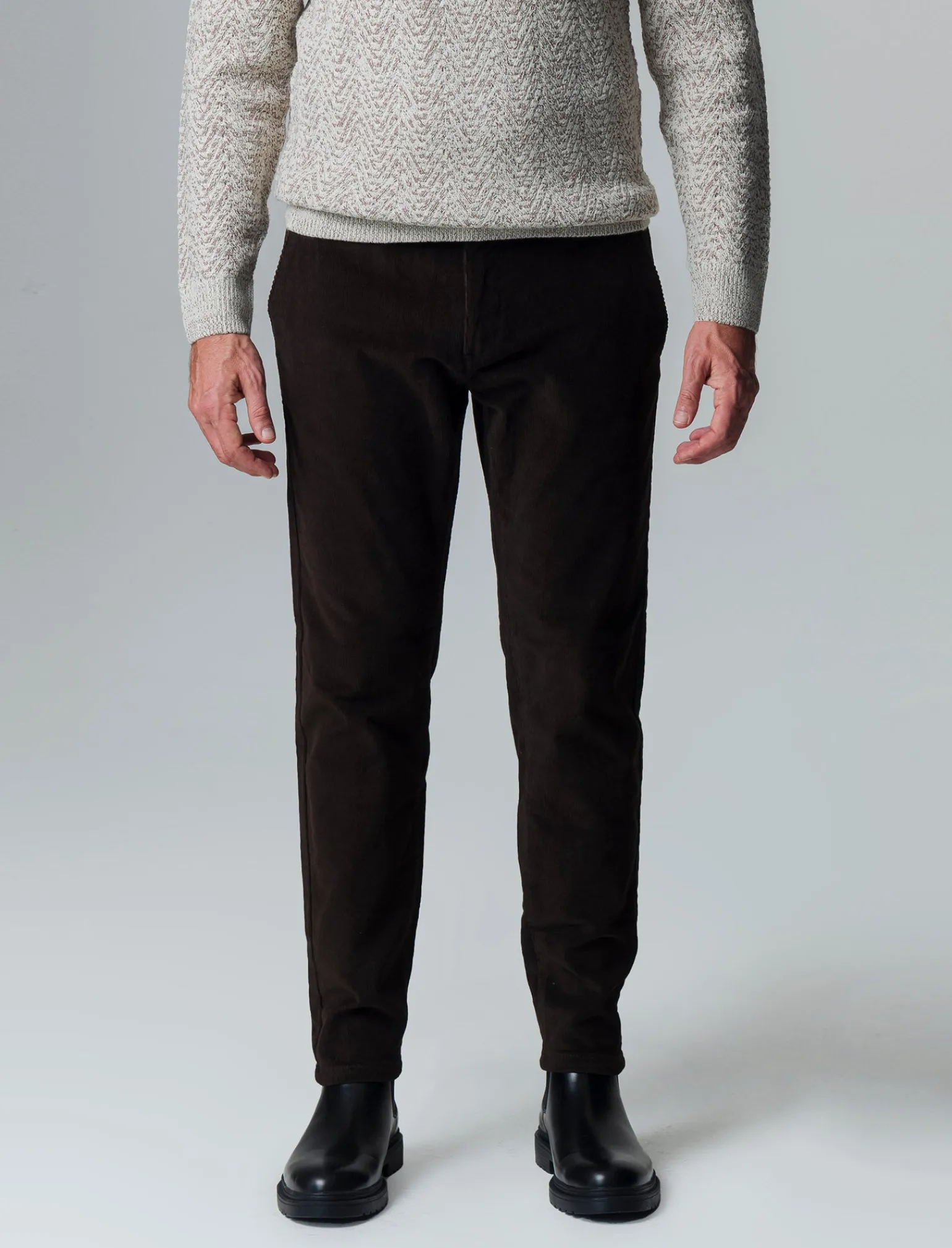 Uomo Piazza Italia Pantaloni<Pantaloni chino jogger in velluto slim fit vita elasticizzata con laccio interno - kaki
