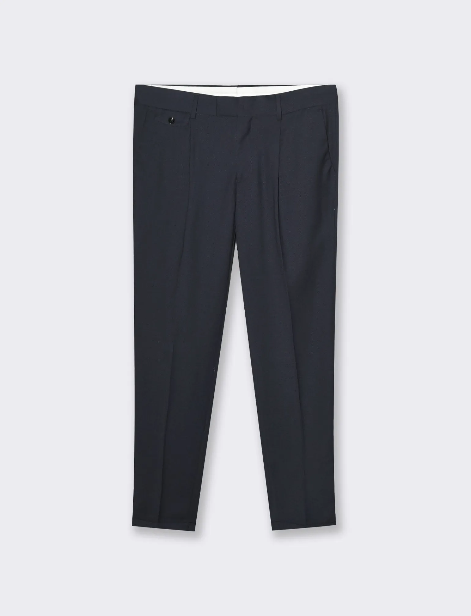 Uomo Piazza Italia Uomo | Pantaloni<Pantaloni formal fit in tessuto diagonale -