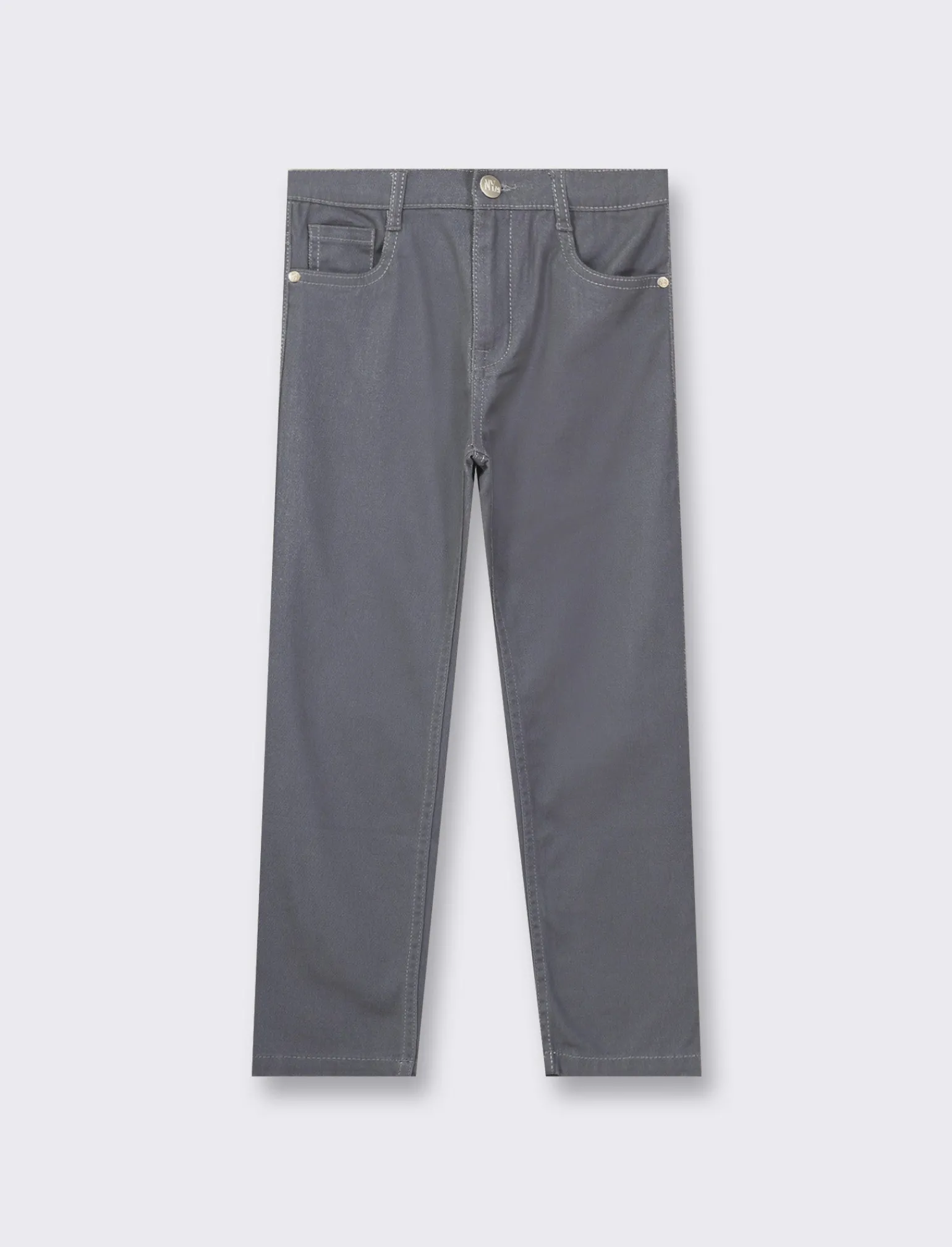 Bambino Piazza Italia Bambino | Pantaloni<Pantaloni in cotone elastico in 5 tasche, con patch posteriore, disponibile in 4 varianti colore - cenere