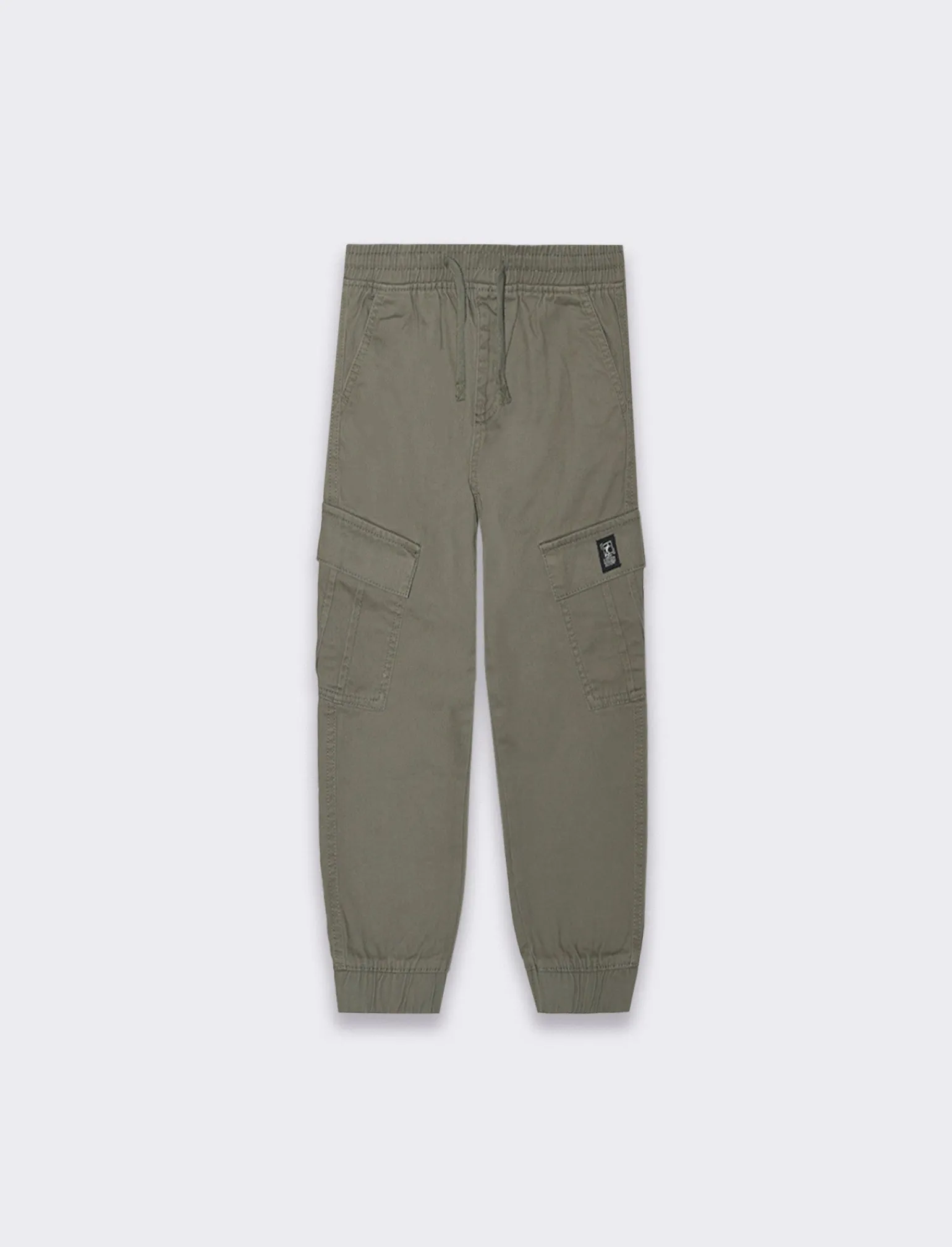 Bambino Piazza Italia Bambino | Pantaloni<Pantaloni in cotone linea jogger con culisse ed elastico a fondo gamba - militare
