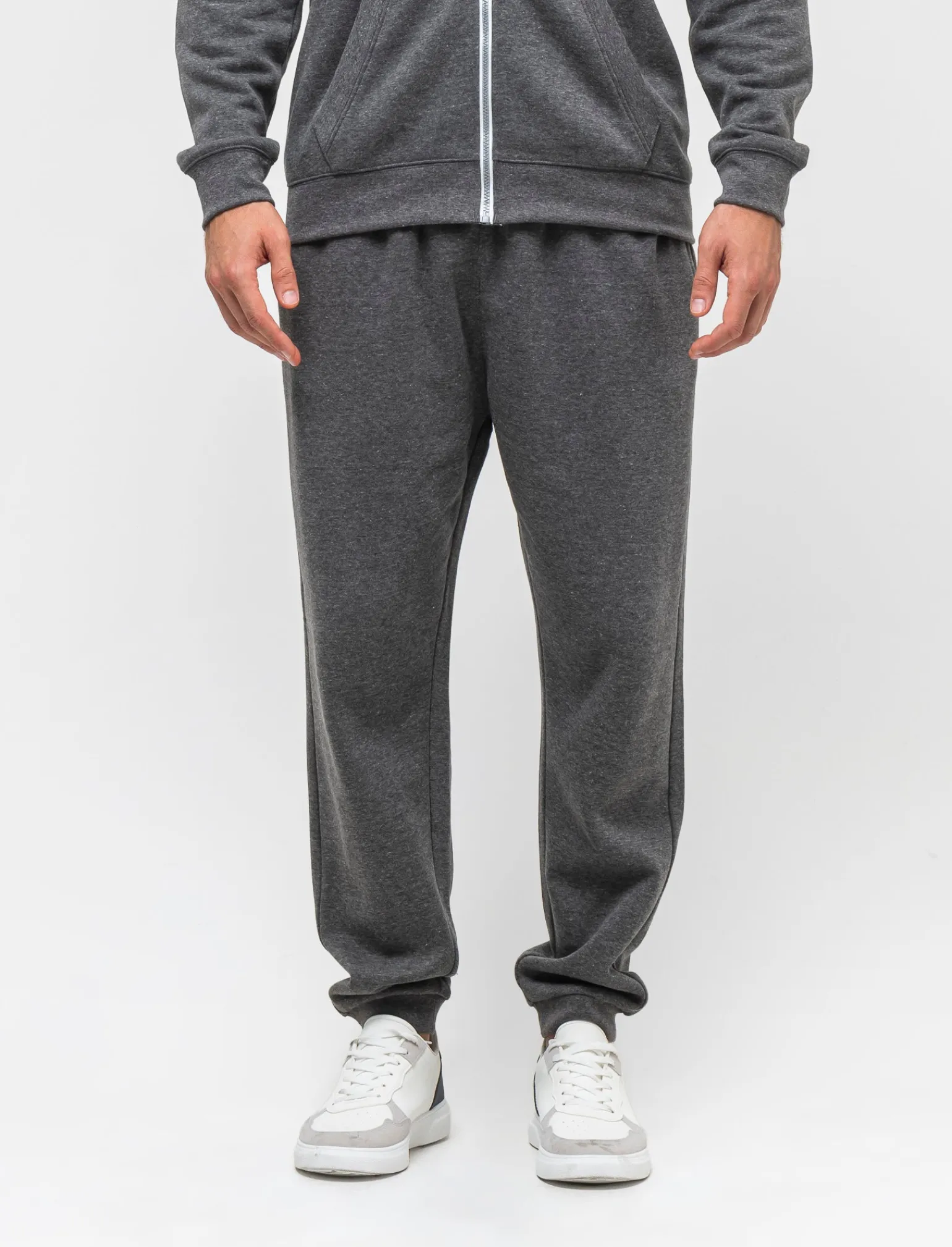 Uomo Piazza Italia Pantaloni<Pantaloni in felpa in misto cotone garzato melange regular fit -