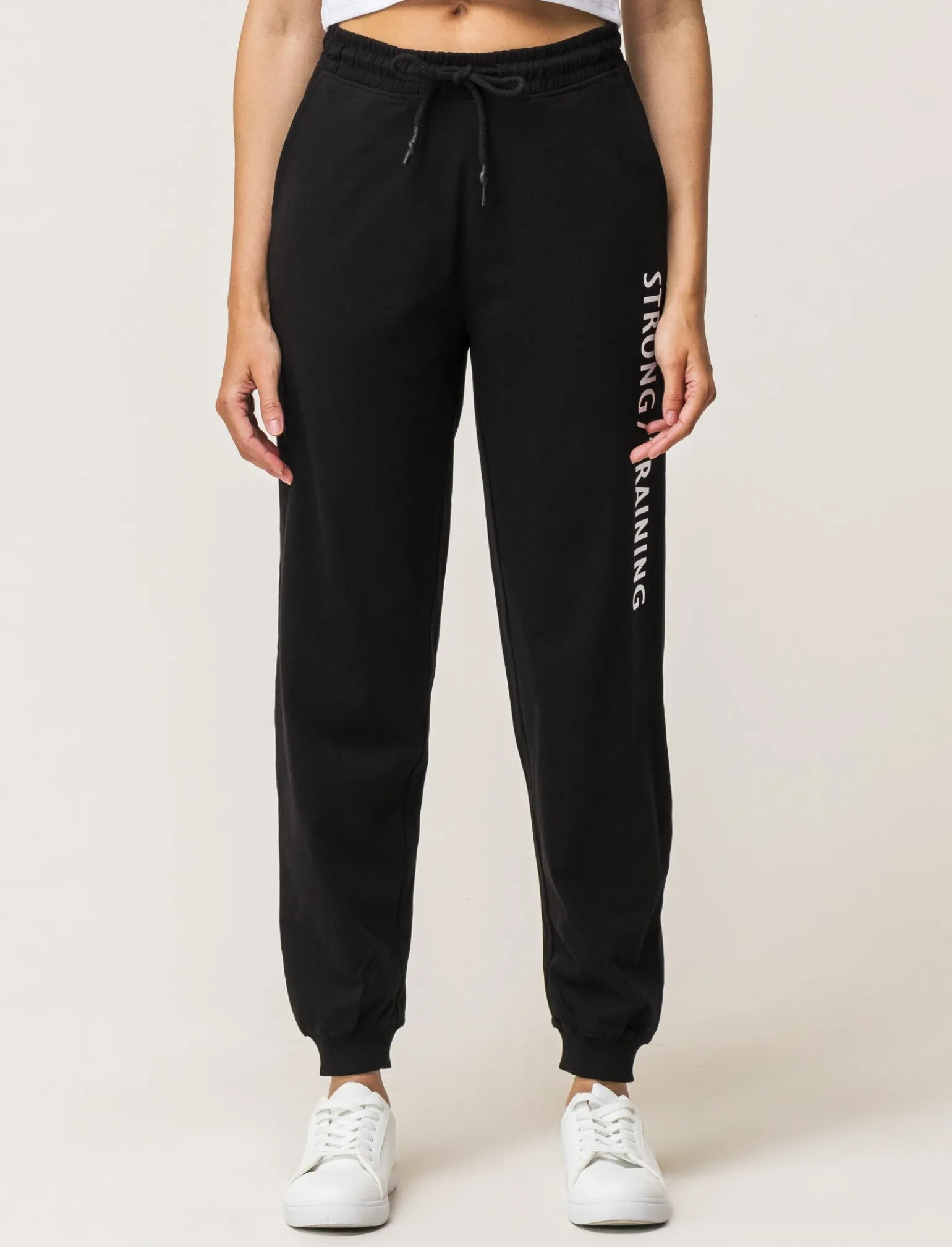 Donna Piazza Italia Donna | Pantaloni<Pantaloni jogger in jersey di cotone conlaccetto in vita -