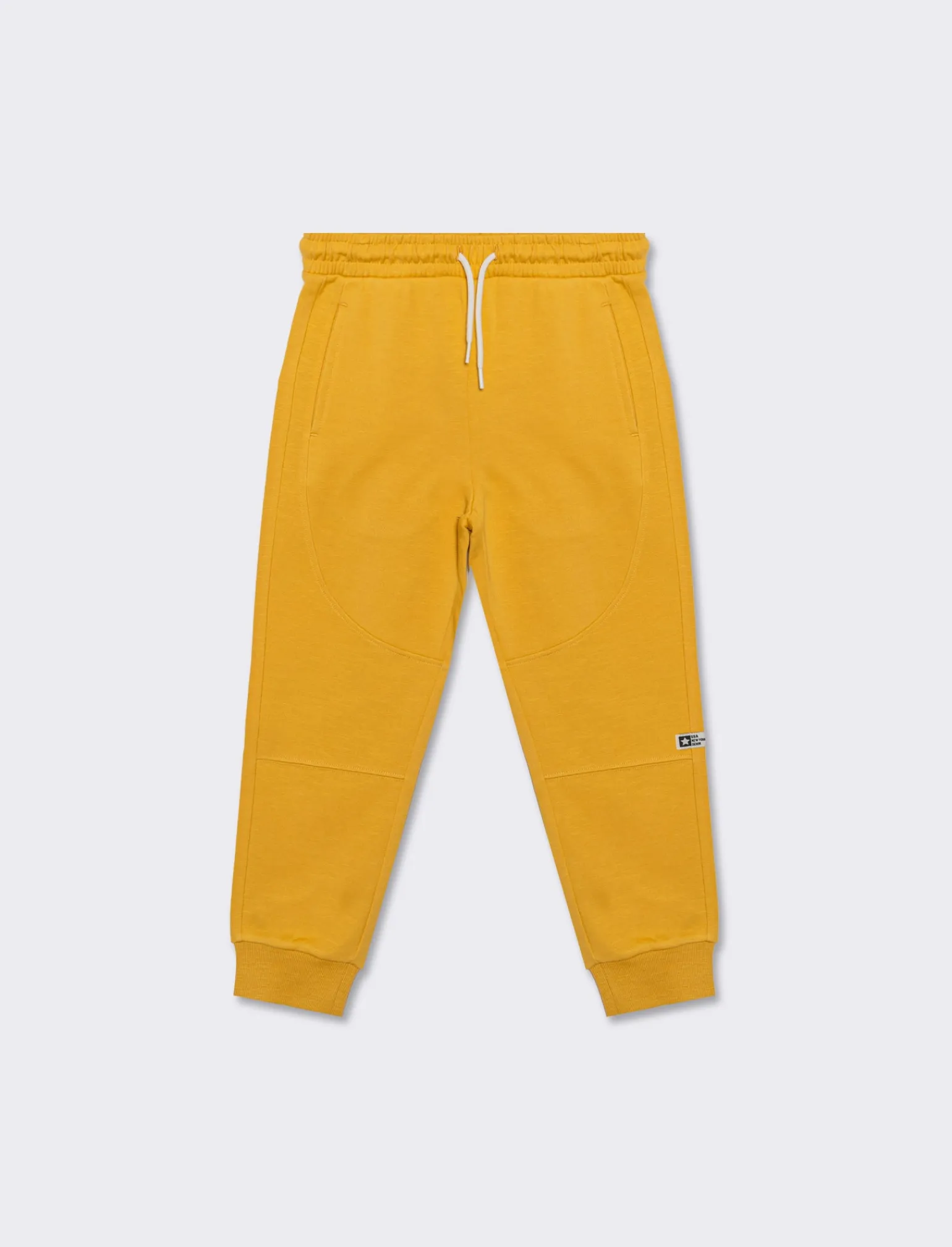 Bambino Piazza Italia Bambino | Leggings E Jogger<Pantaloni sportivi con coulisse e applicazione etichetta con tasche e tagli - Ocra