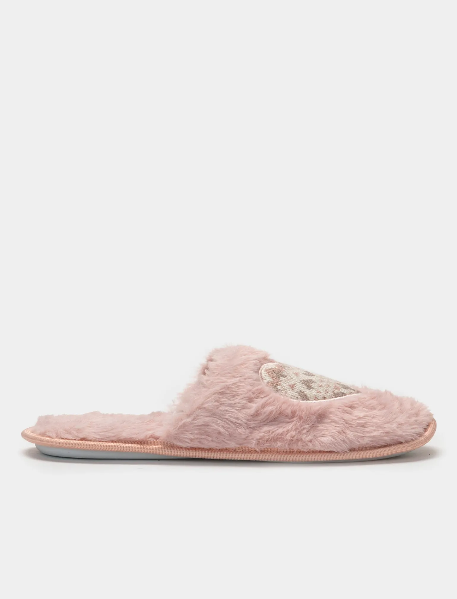 Donna Piazza Italia Pantofole<Pantofola in tessuto furry con cuore -