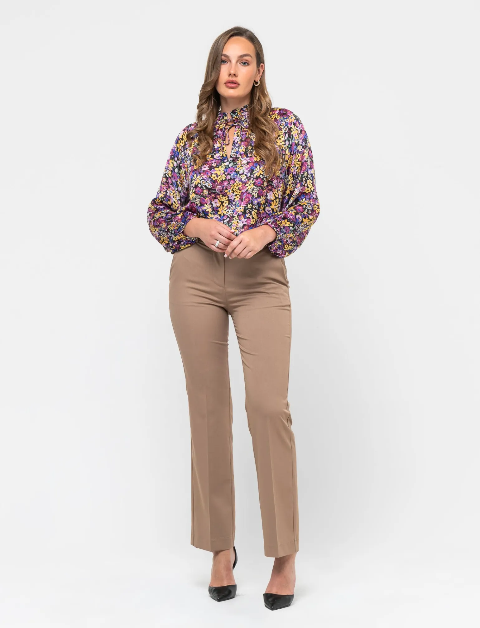Donna Piazza Italia Donna | Pantaloni<Patalone taglio formale vestibilità straight con cointura - Cammello