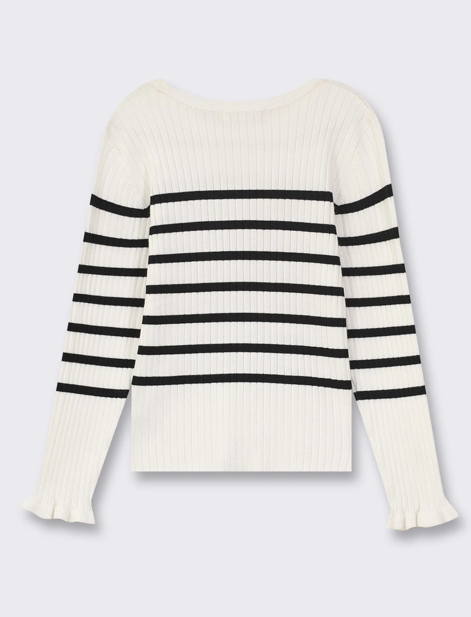 Piazza Italia Bambina | Maglieria<Pullover in maglia sottile rigata con orlo ondulato al fondo manica - Righe