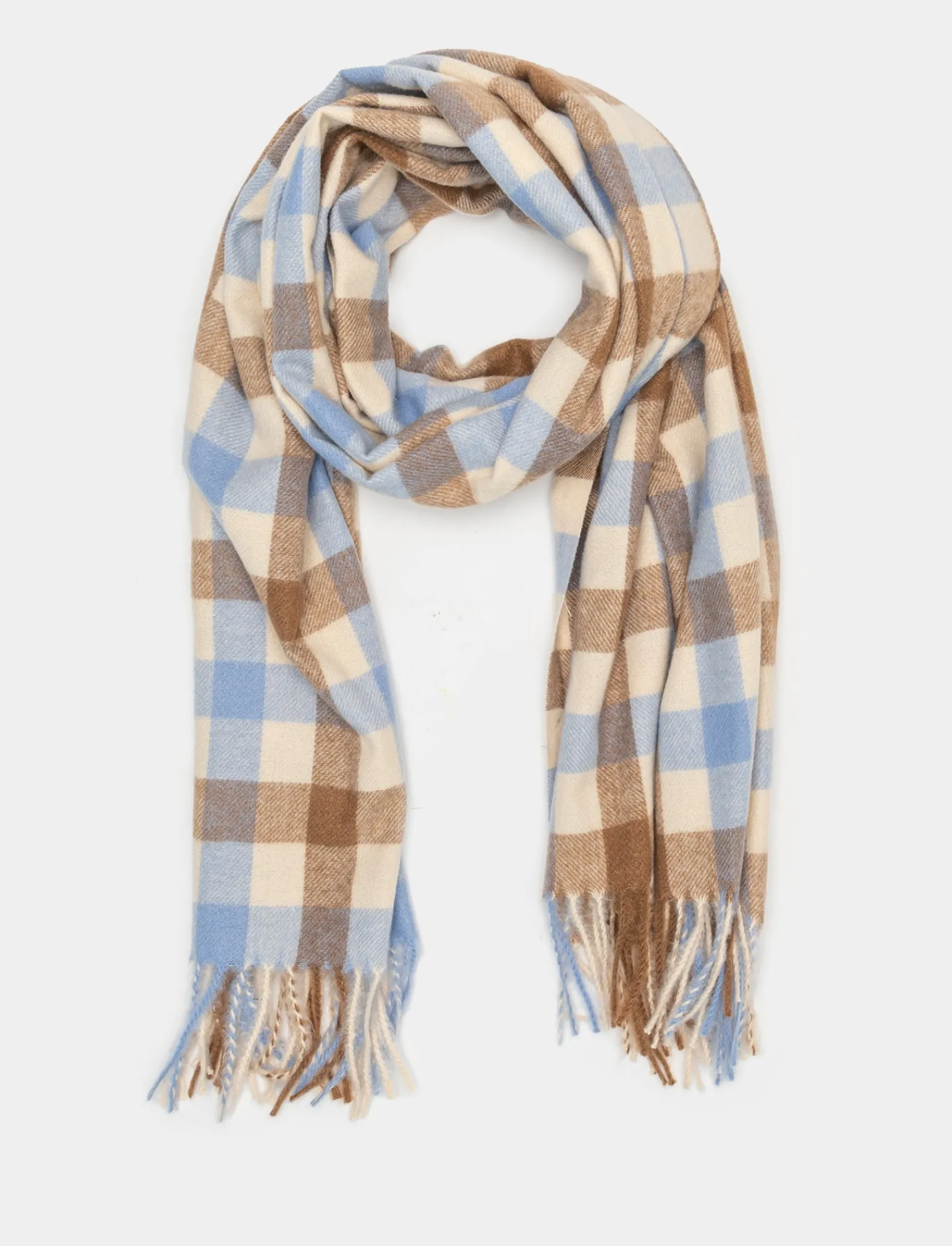 Donna Piazza Italia Foulard E Sciarpe<Sciarpa da donna a quadretti con frange -