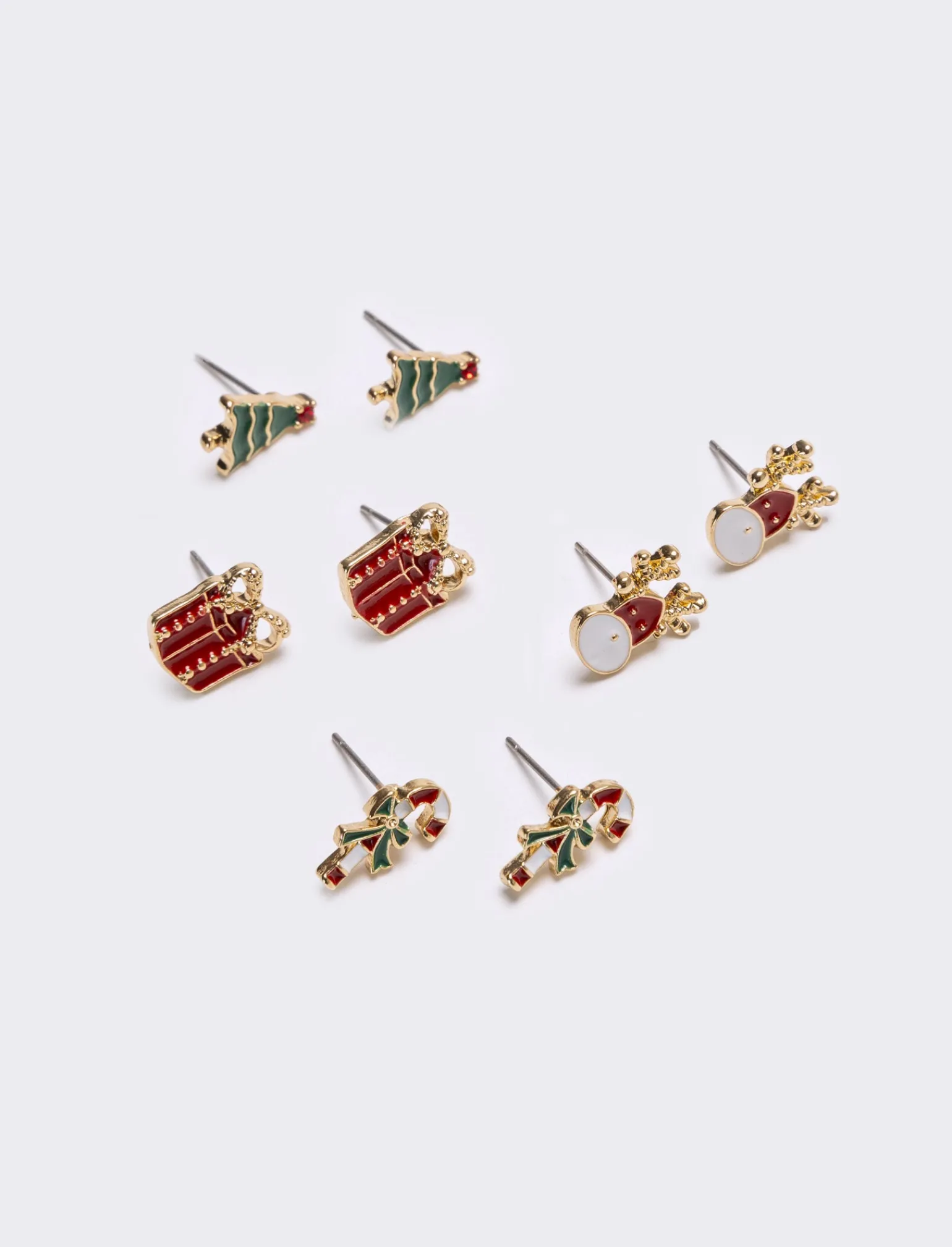 Donna Piazza Italia Bigiotteria<Set orecchini da donna natalizi multicard 4 paia - Oro