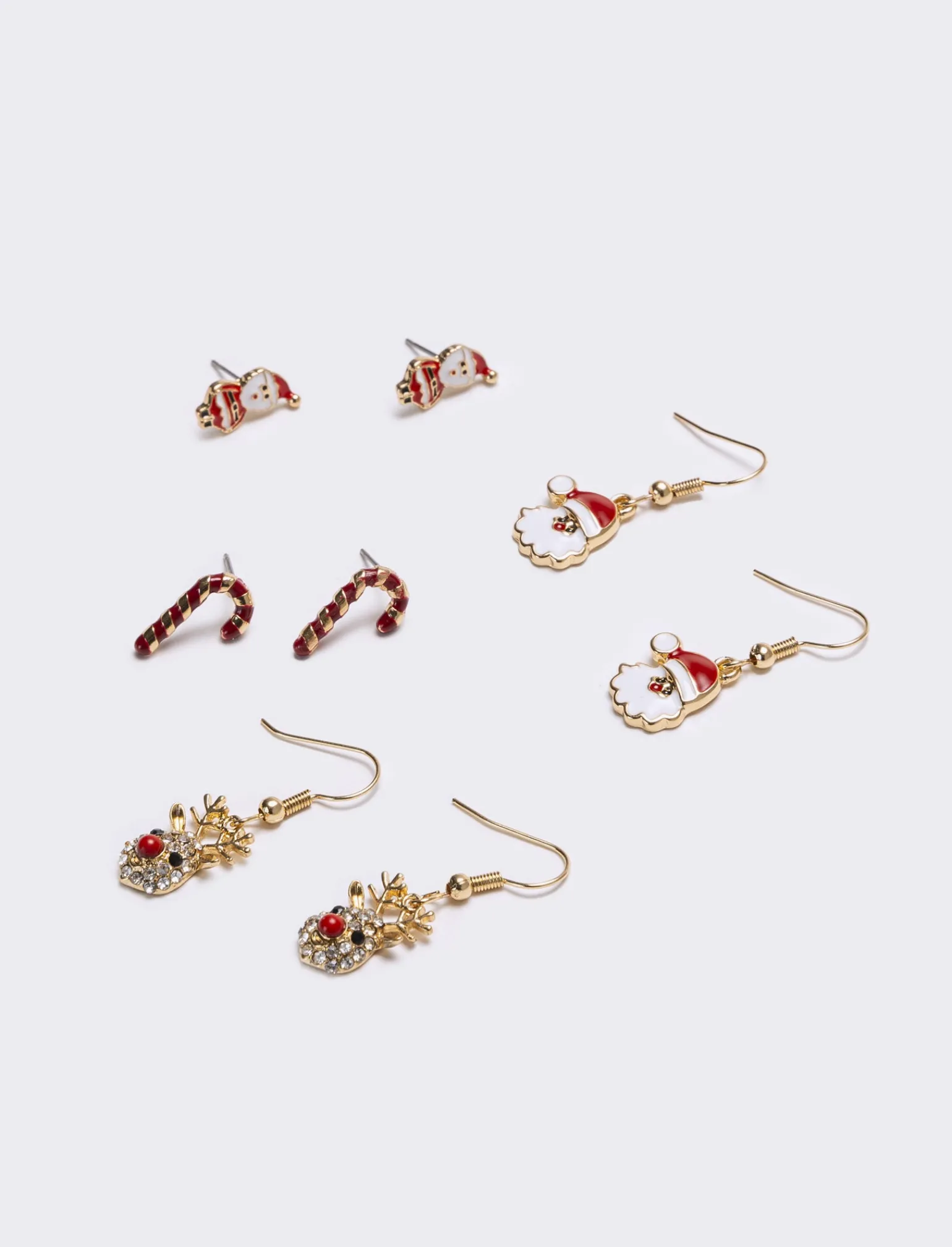 Donna Piazza Italia Bigiotteria<Set orecchini da donna natalizi multicard 4 paia - Oro
