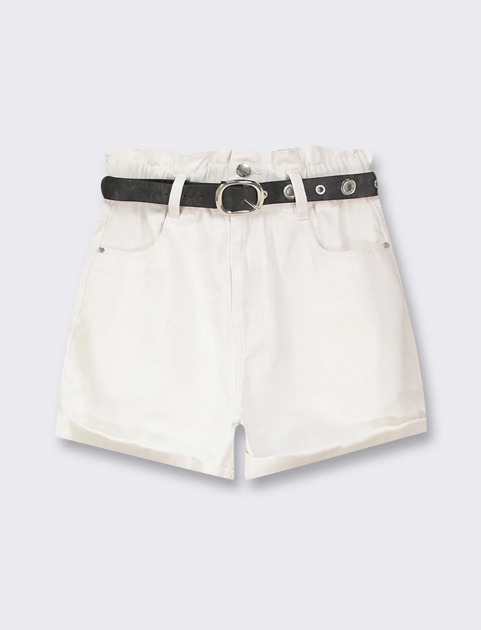 Donna Piazza Italia Shorts<Short in tessuto vestibilità paper bag con cintura e orlo riscoltato -