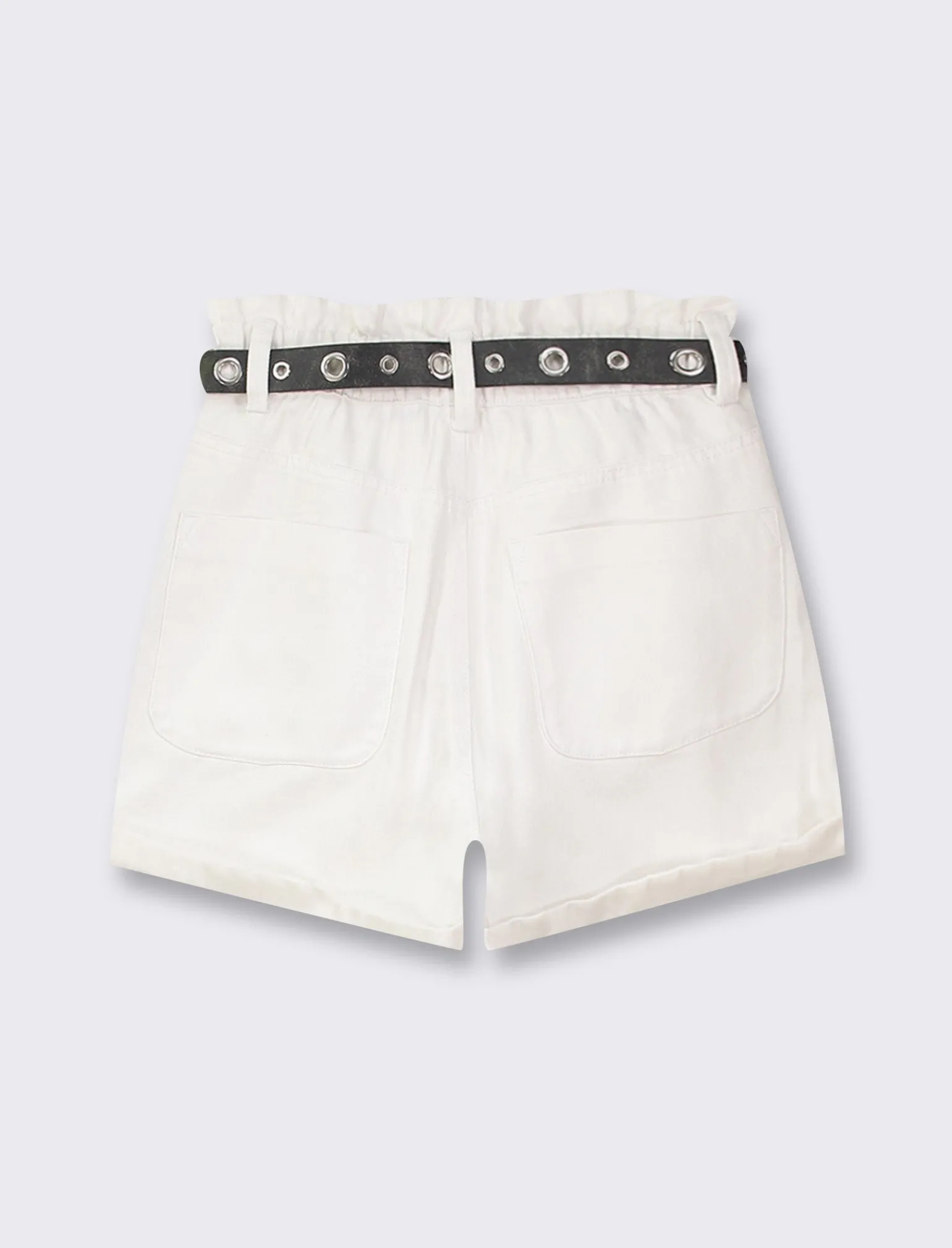 Donna Piazza Italia Shorts<Short in tessuto vestibilità paper bag con cintura e orlo riscoltato -