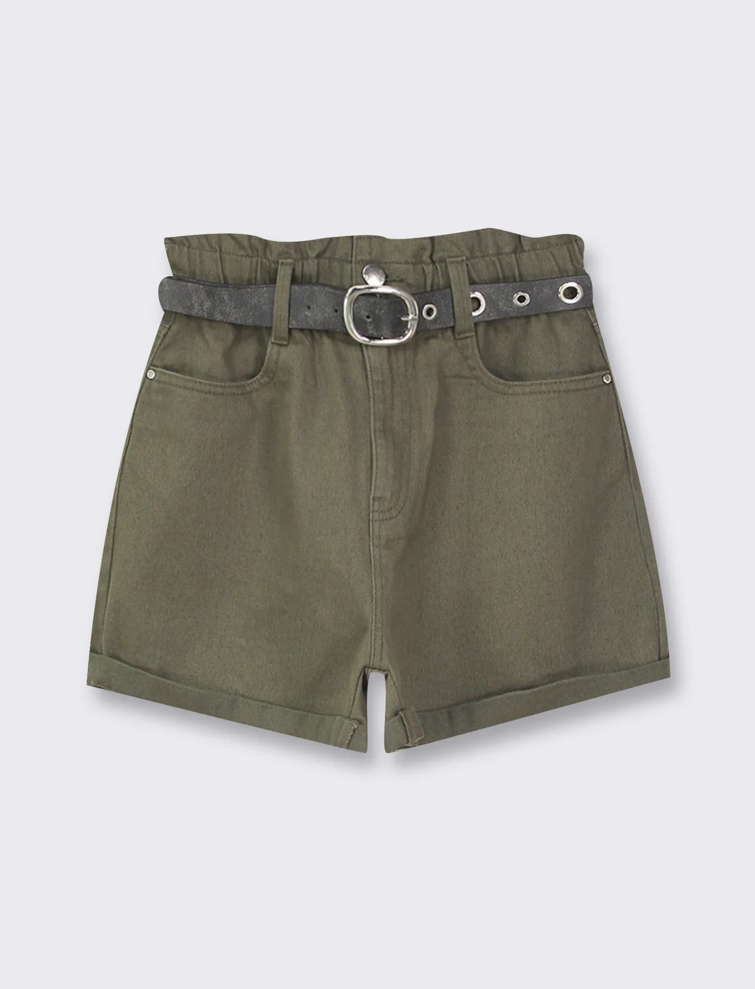 Donna Piazza Italia Shorts<Short in tessuto vestibilità paper bag con cintura e orlo riscoltato - Ve.milit.