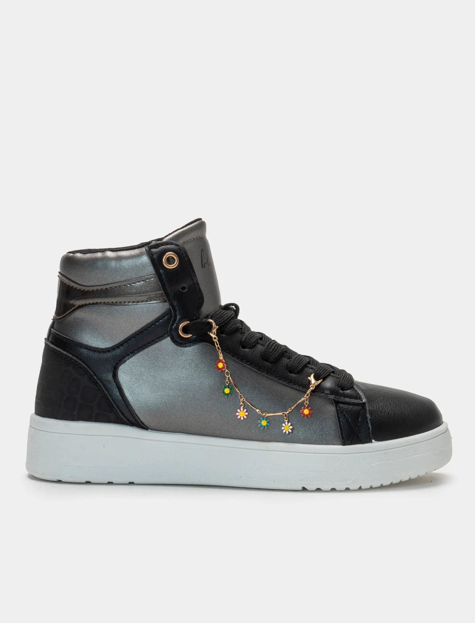 Donna Piazza Italia Donna | Sneakers<Sneakers a collo alto bicolor con finiture dorate -