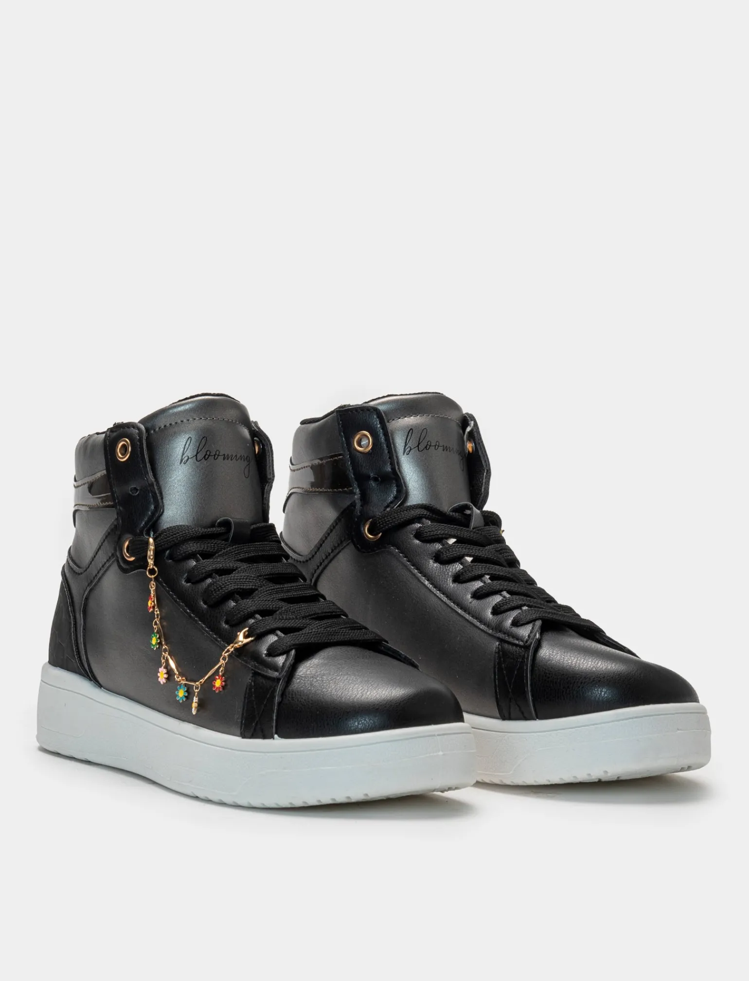 Donna Piazza Italia Donna | Sneakers<Sneakers a collo alto bicolor con finiture dorate -