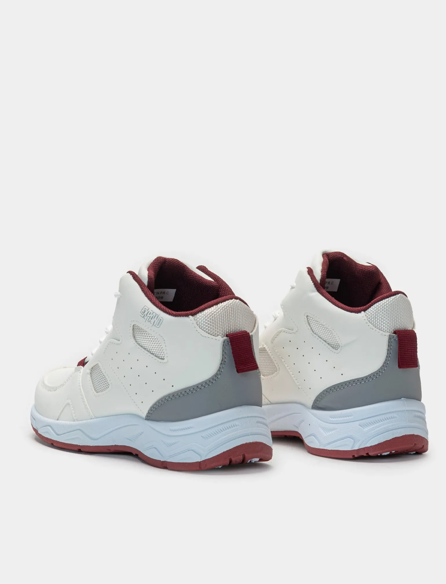 Bambino Piazza Italia Bambino | Sneakers<Sneakers a collo alto in poliuretano e riporti bordeaux -
