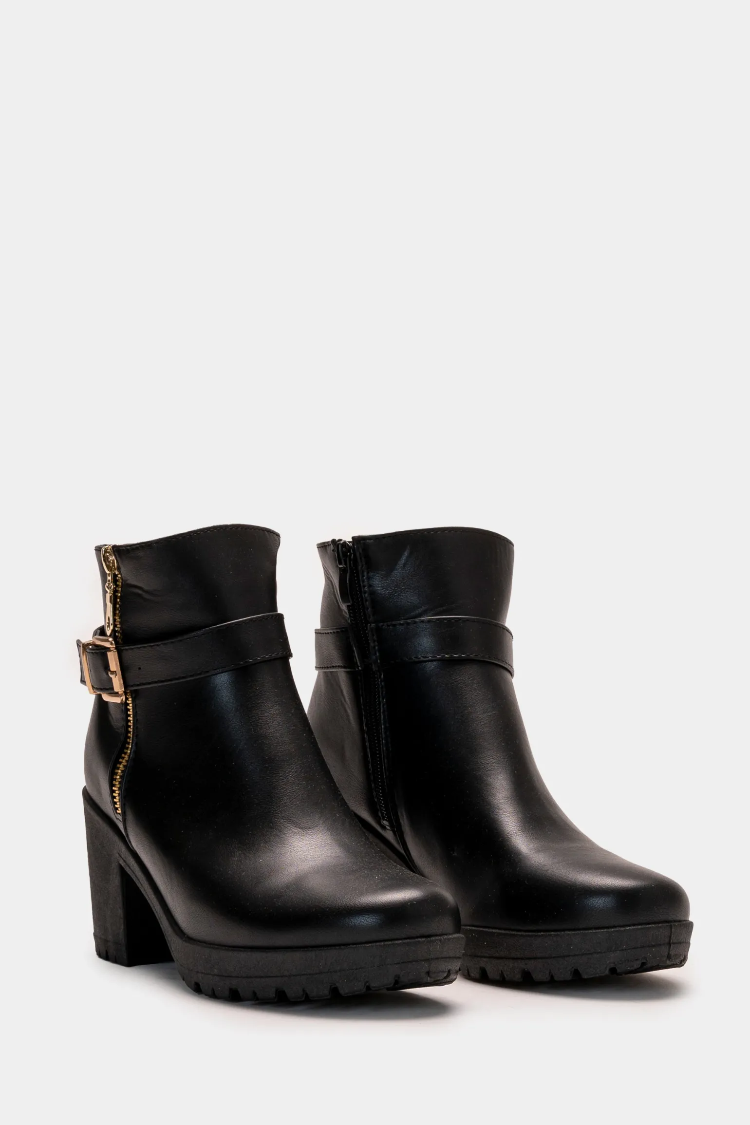 Donna Piazza Italia Tronchetti<Stivaletto con cinturno regolabile e zip -