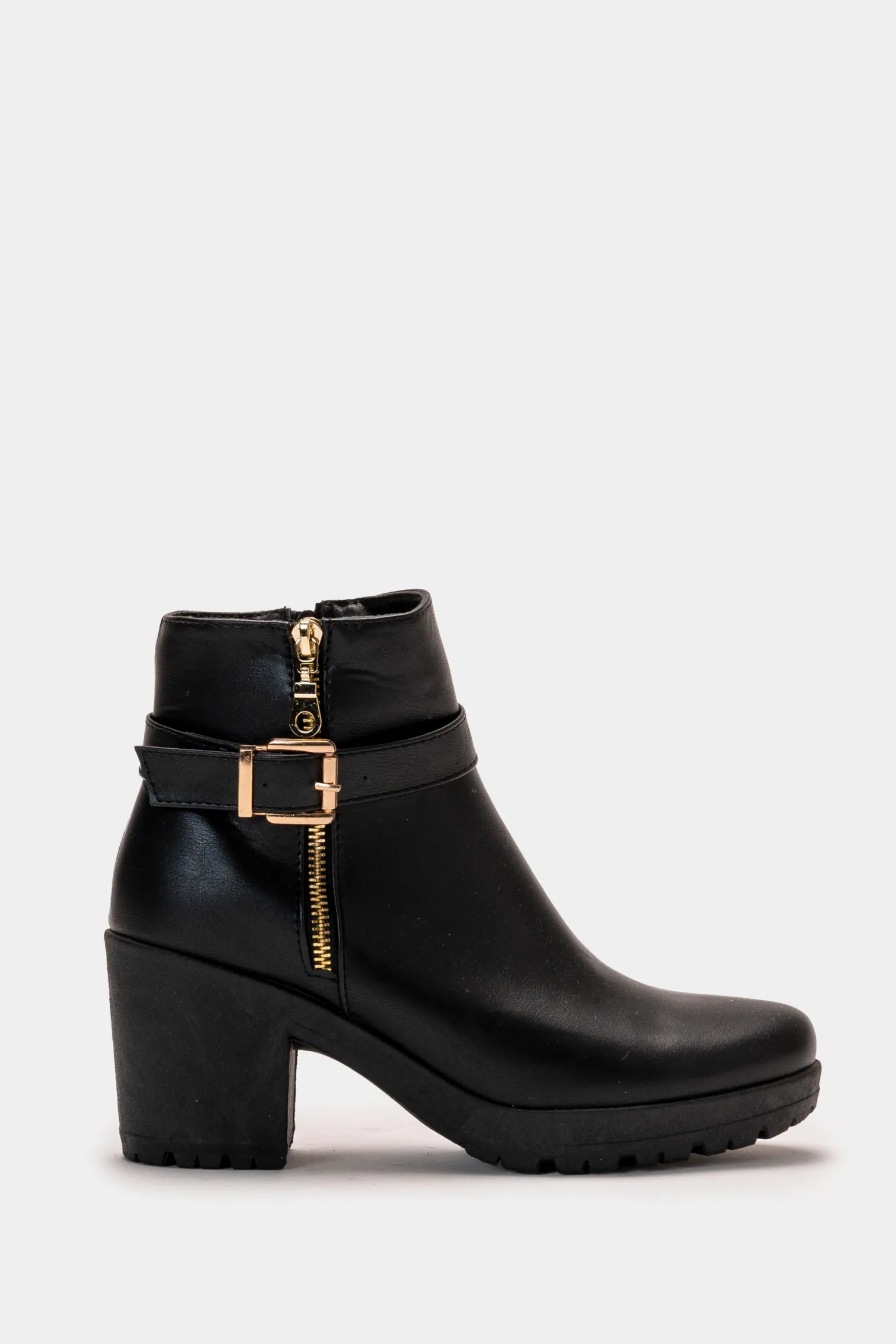 Donna Piazza Italia Tronchetti<Stivaletto con cinturno regolabile e zip -