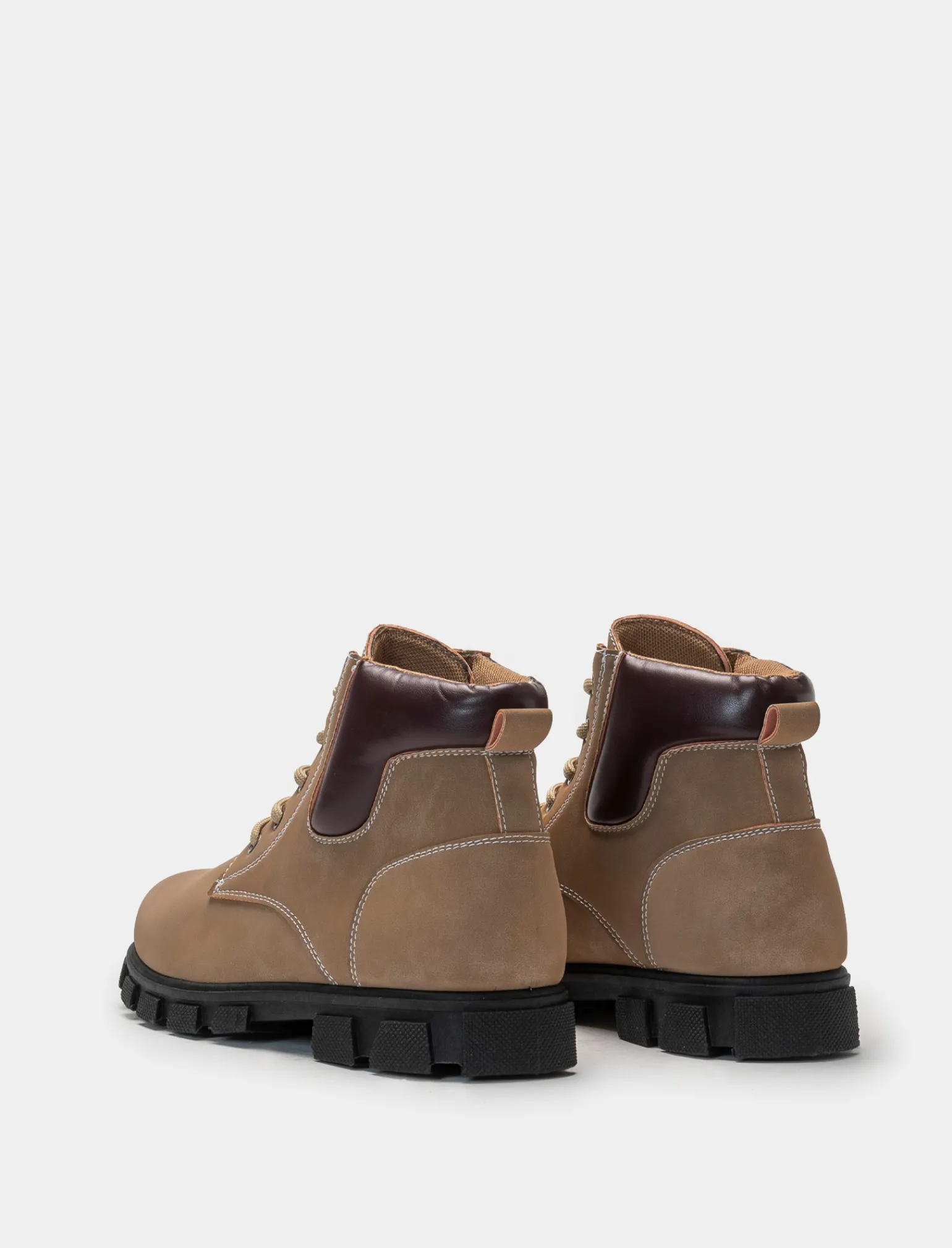 Bambino Piazza Italia Bambino | Sneakers<Stivaletto con lacci, zip sul lato interno e fondo roccia - tortora