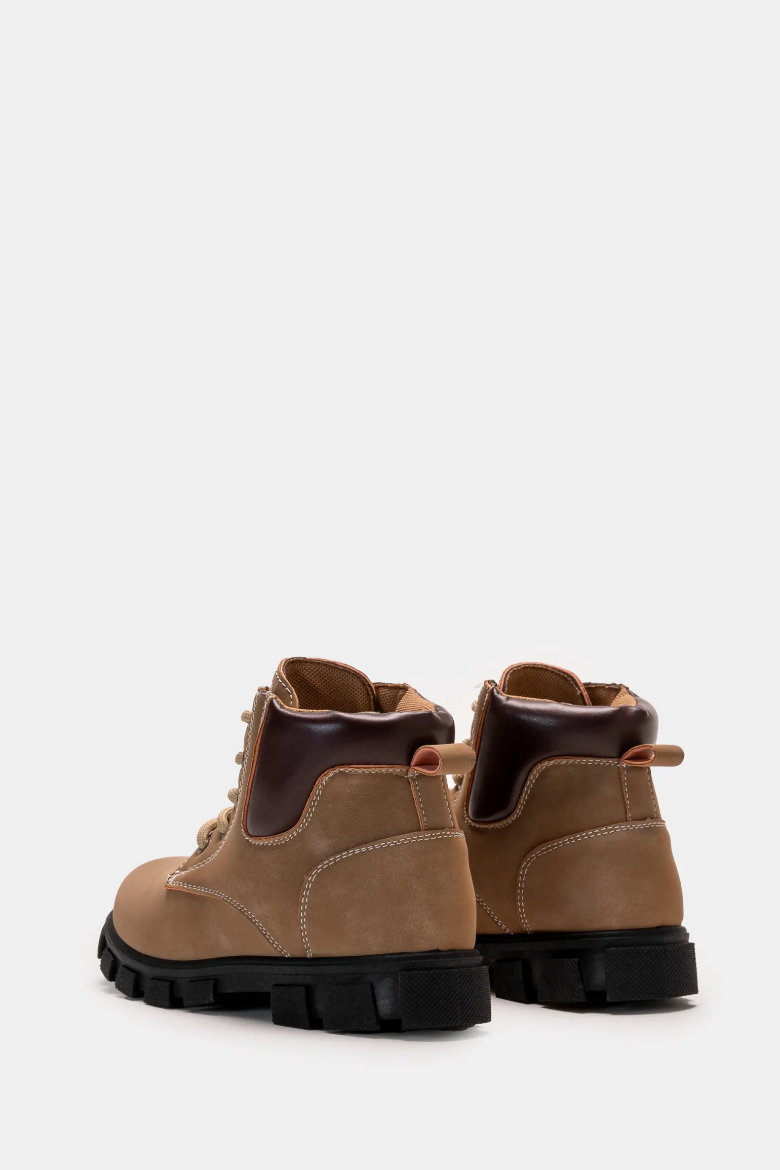 Bambino Piazza Italia Bambino | Sneakers<Stivaletto con lacci, zip sul lato interno e fondo roccia - tortora