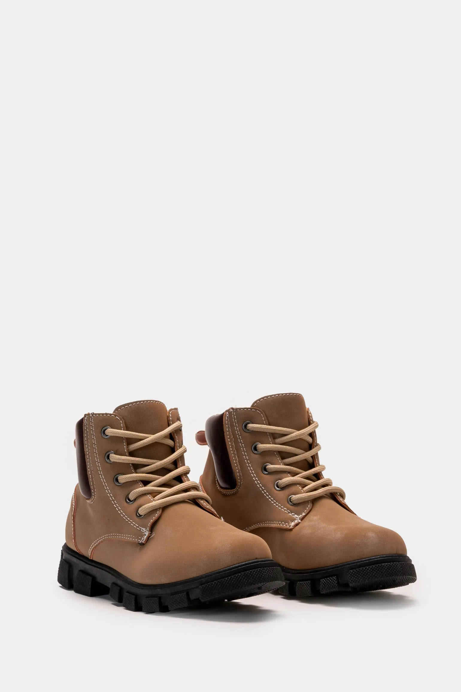Bambino Piazza Italia Bambino | Sneakers<Stivaletto con lacci, zip sul lato interno e fondo roccia - tortora