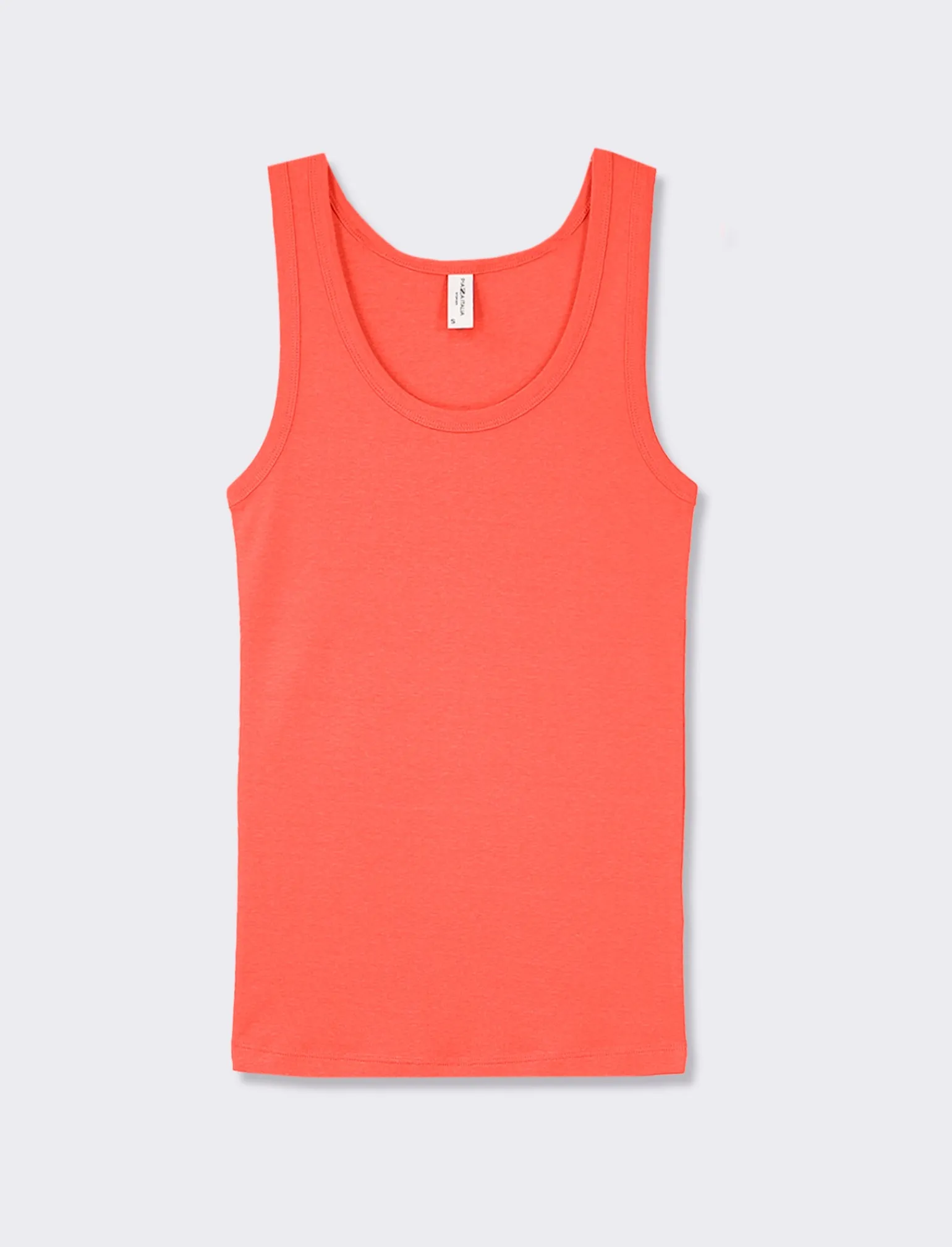 Donna Piazza Italia Donna<Top a coste, vestibilità slim - Corallo
