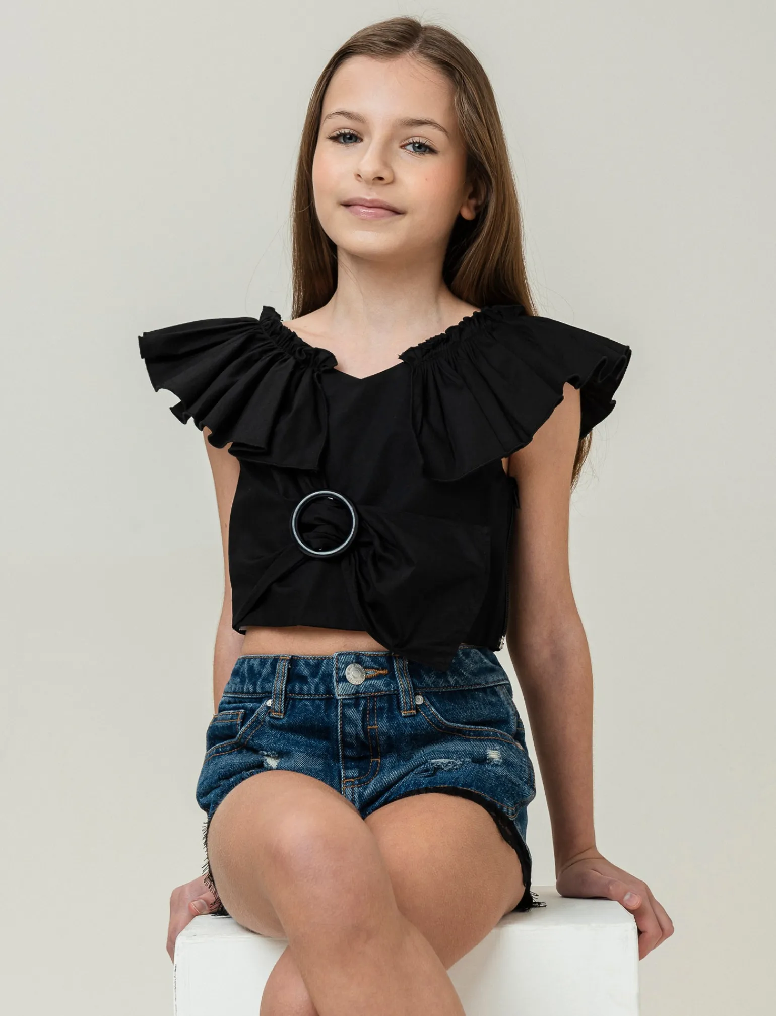 Piazza Italia Bambina<Top con scollo a V e balze -
