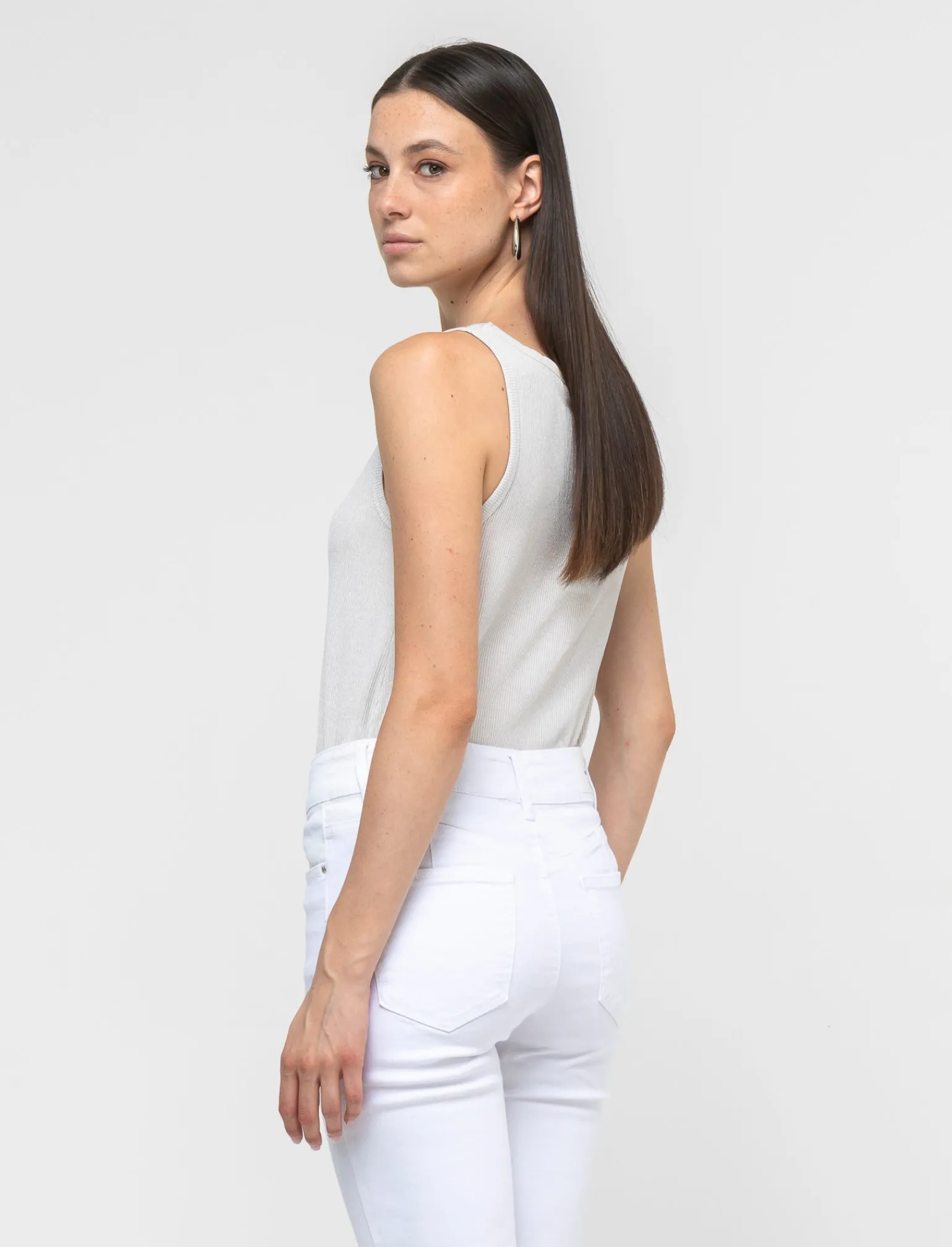 Donna Piazza Italia T-Shirt E Top<Top elastico con isnerti filo effetto metallizzato - Avorio