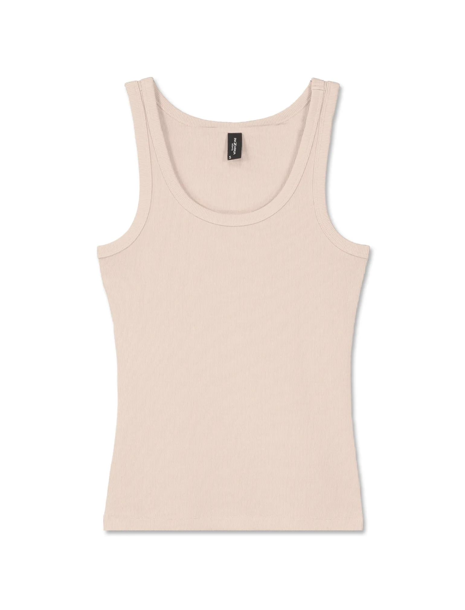 Donna Piazza Italia Donna | T-Shirt E Top<Top in cotone elastico, lavorazione a coste vestibilità slim - Sabbia