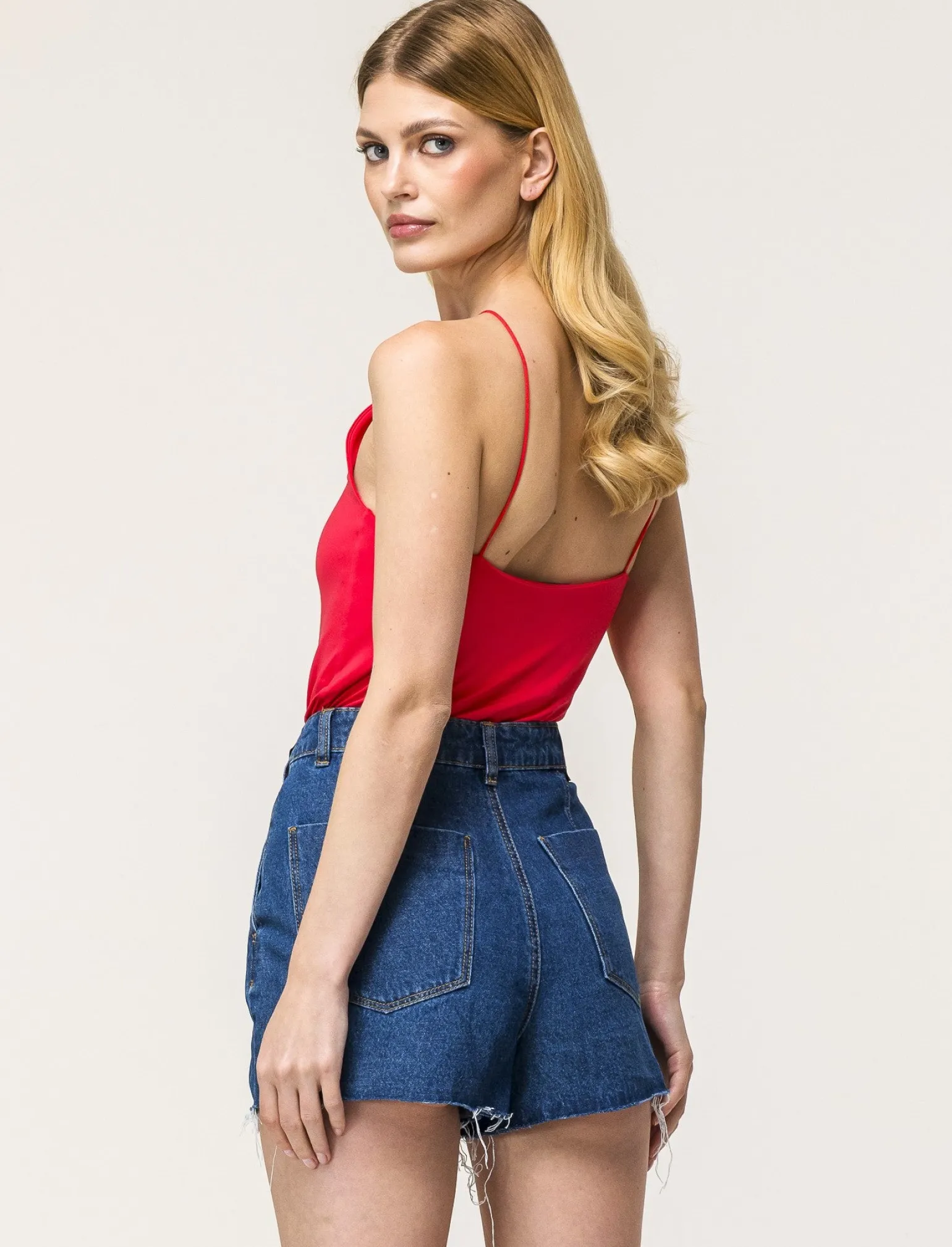 Donna Piazza Italia T-Shirt E Top<Top in tessuto elastico con bretelle incrociate sul davanti - Corallo