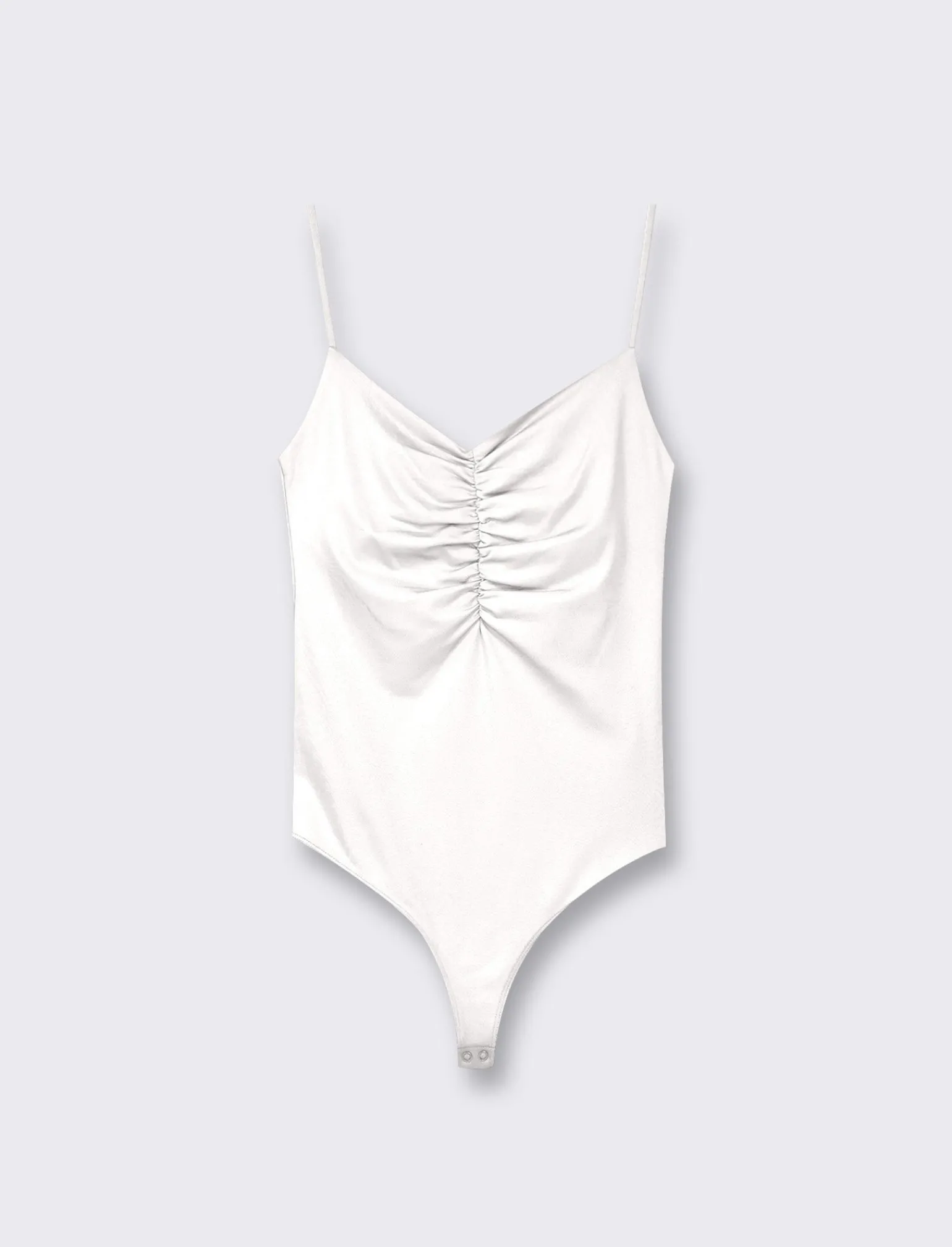 Donna Piazza Italia Donna | T-Shirt E Top<Top modello body con spalline regolabili ed arriccio sul davanti e abbottonatura inferiore - latte