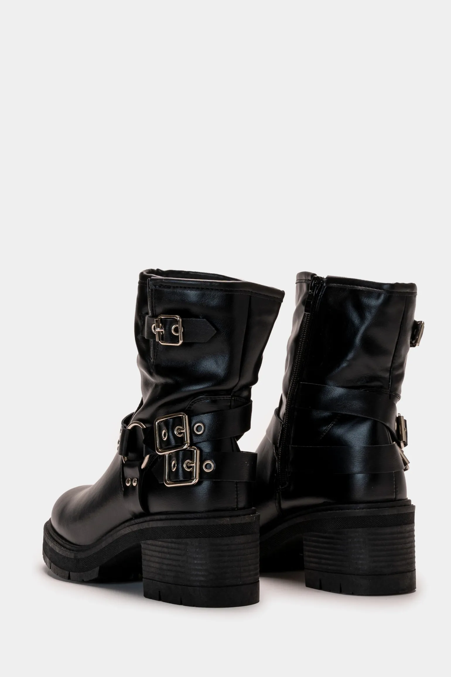 Donna Piazza Italia Donna | Tronchetti<Tronchetto stile biker con fibbia e dettagli metallici. -