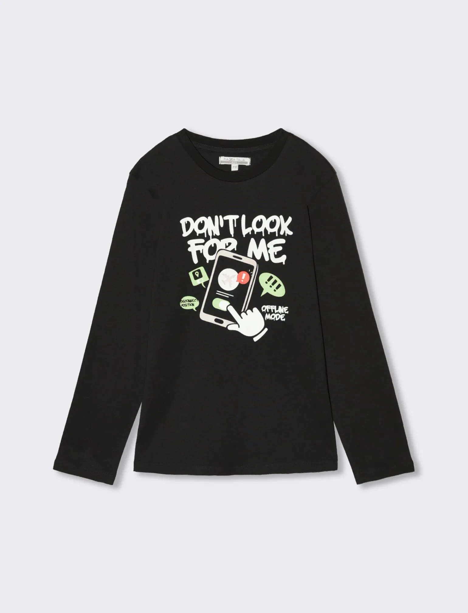 Bambino Piazza Italia Bambino | Maglieria<T-shirt a manica lunga in cotone con stampa davanti -