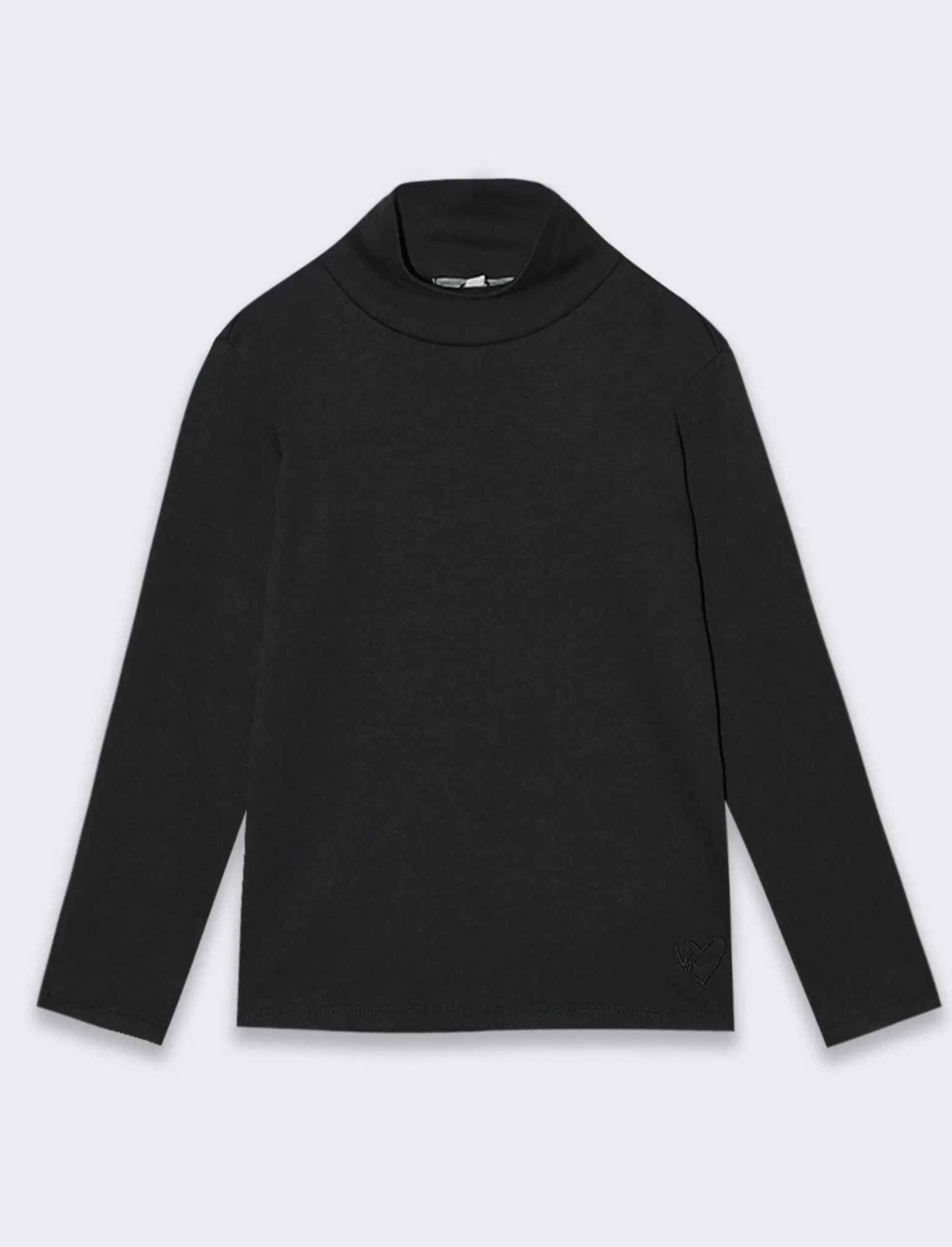 Piazza Italia T-Shirt E Top | T-Shirt E Top<T-shirt collo alto in tessuto interlock da bambina - Nero