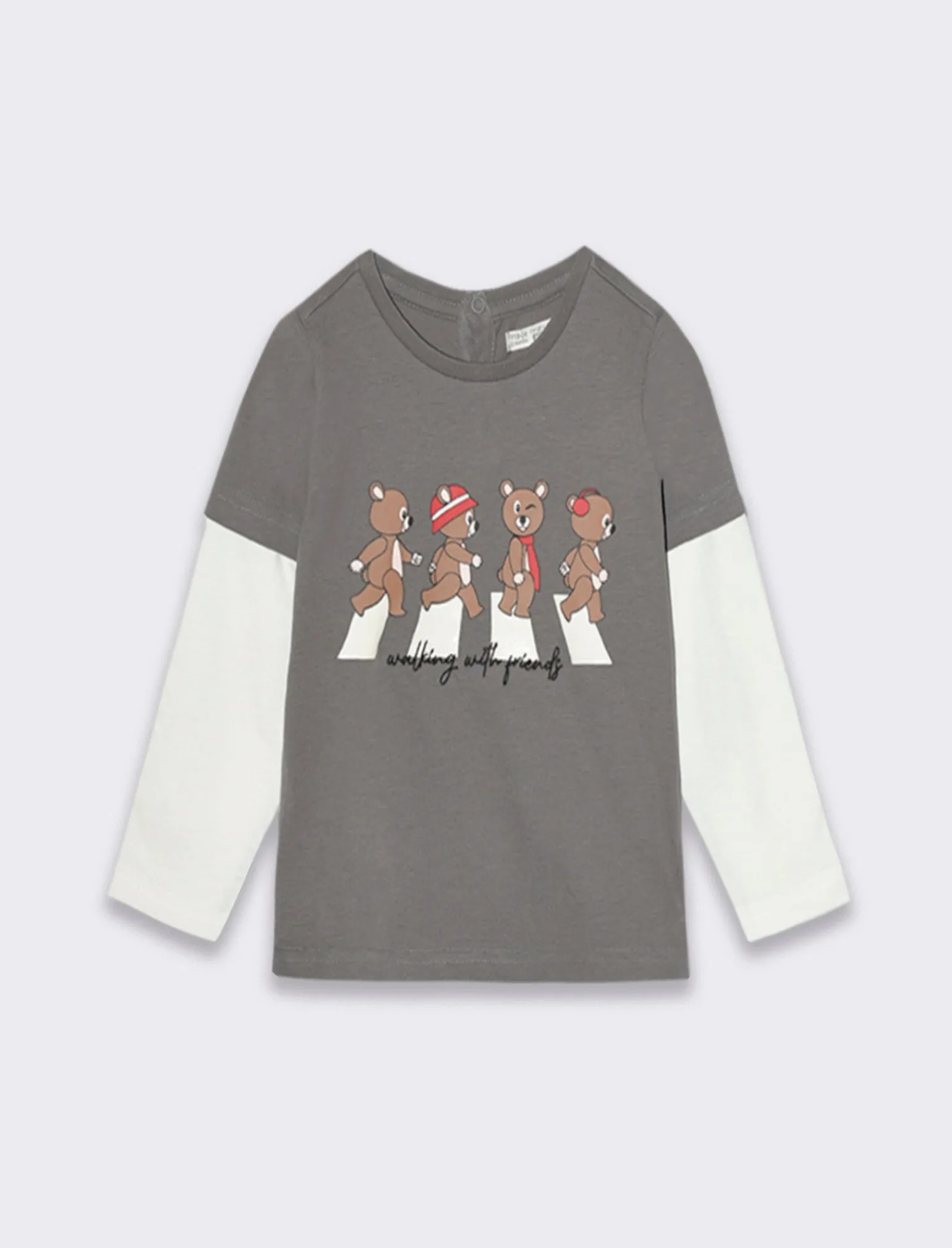 Piazza Italia Neonato | T-Shirt E Top<T-SHIRT CON DOPPIA MANICA - piombo