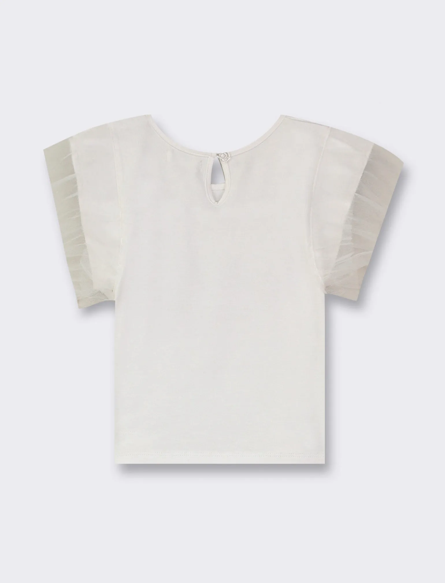 Piazza Italia Neonata<T-shirt con inserti in tulle e ricamo -