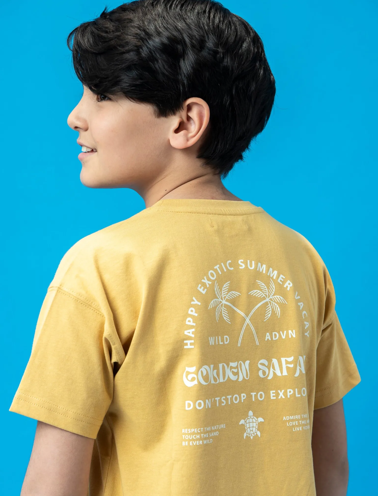 Bambino Piazza Italia Bambino<T-shirt con ricamo e stampa - Senape