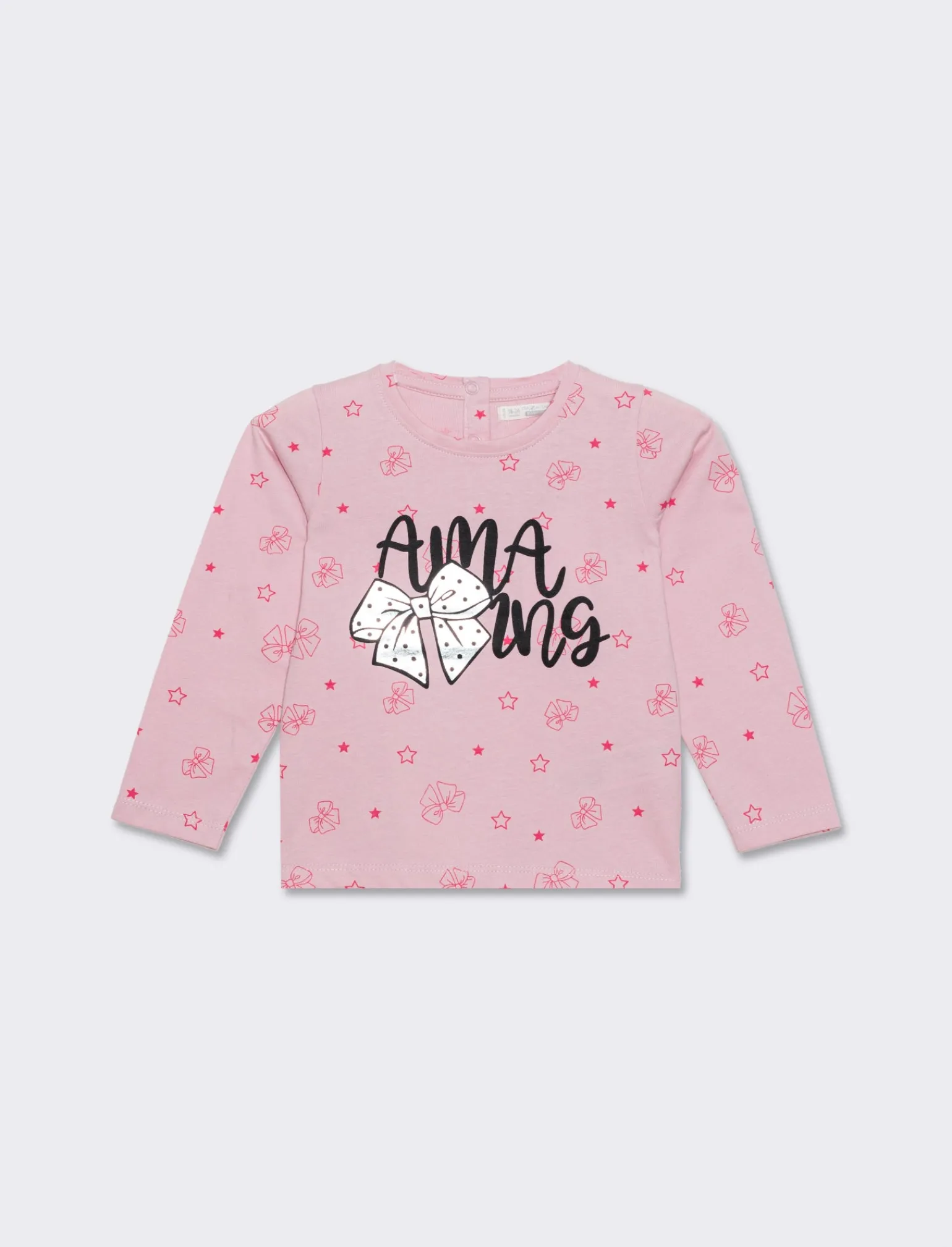 Piazza Italia Neonata<T-shirt girocollo con stampa fantasia mylar sul davanti da neonata -