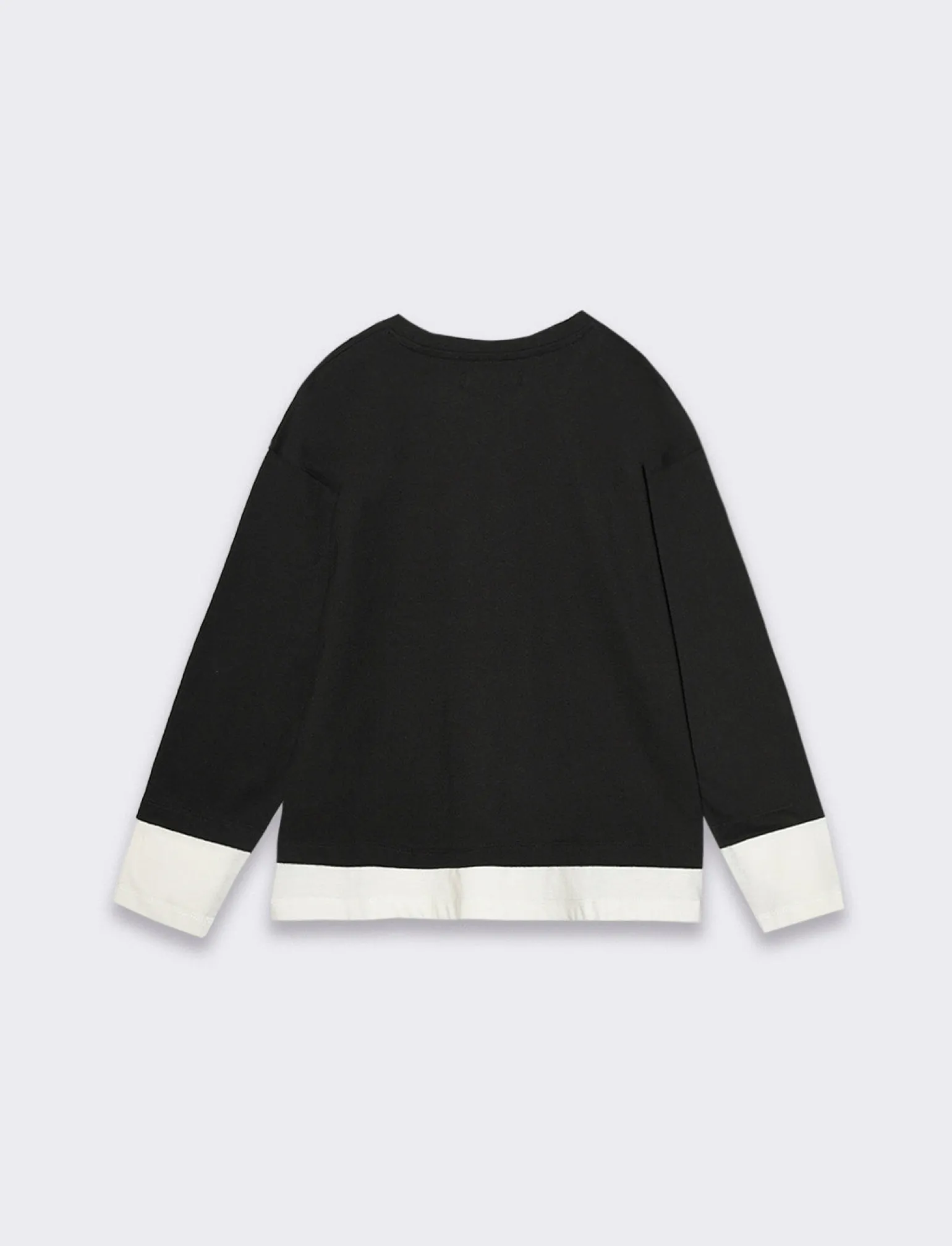 Bambino Piazza Italia Bambino | Maglieria<T-shirt girocollo da bambino in caldo cotone con contrasto effetto finta -