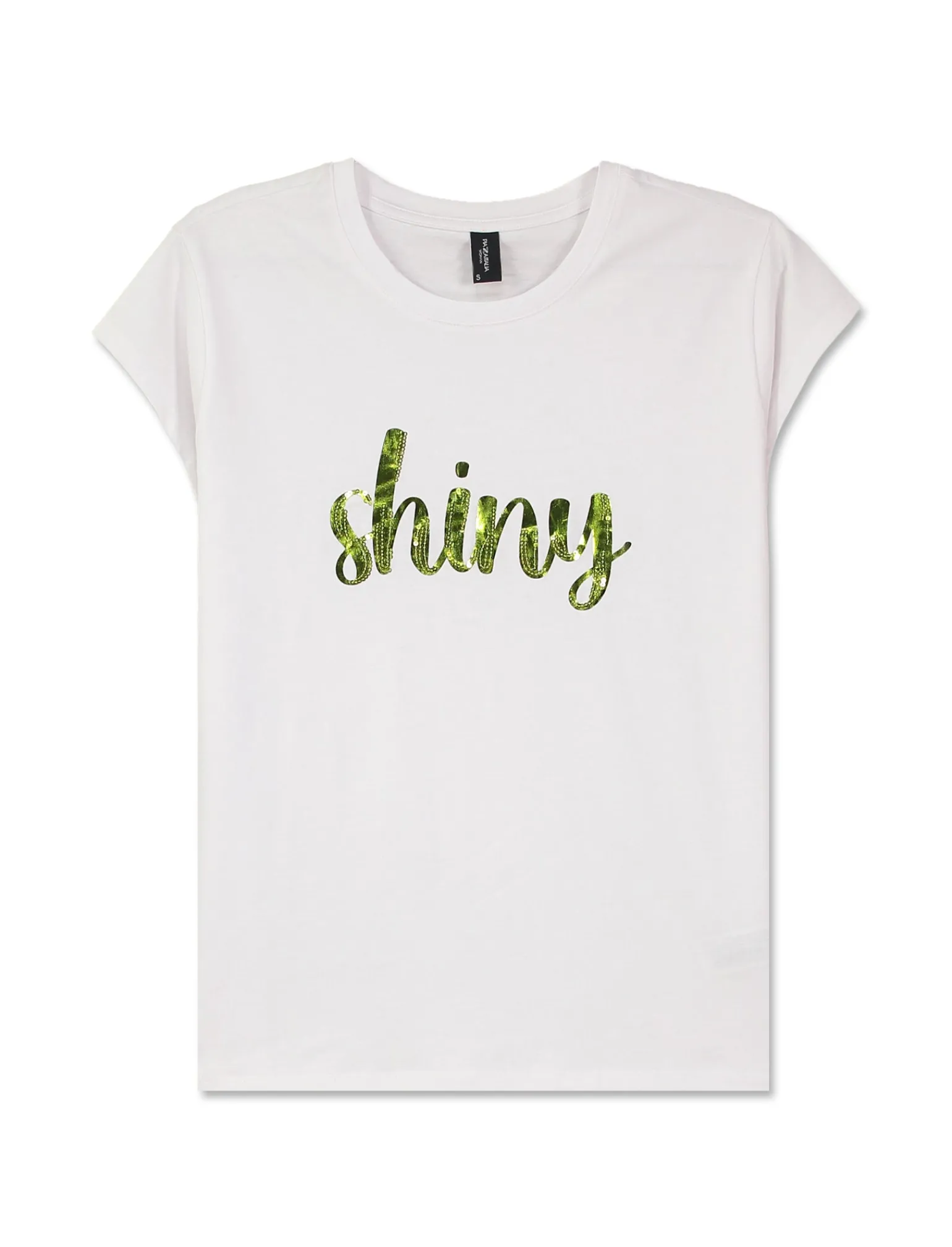 Donna Piazza Italia Donna | T-Shirt E Top<T-shirt girocollo in cotone con stampa e applicazione cordoncino, vestibilità regular - var 3
