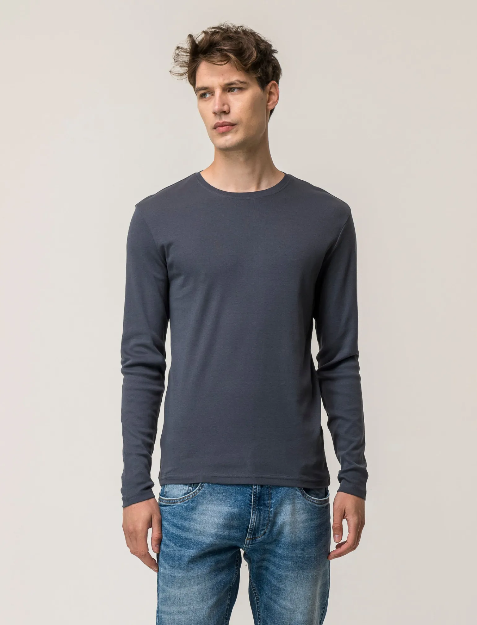 Uomo Piazza Italia Uomo | Polo E T-Shirt<T-shirt girocollo slim fit in jersey - Avion