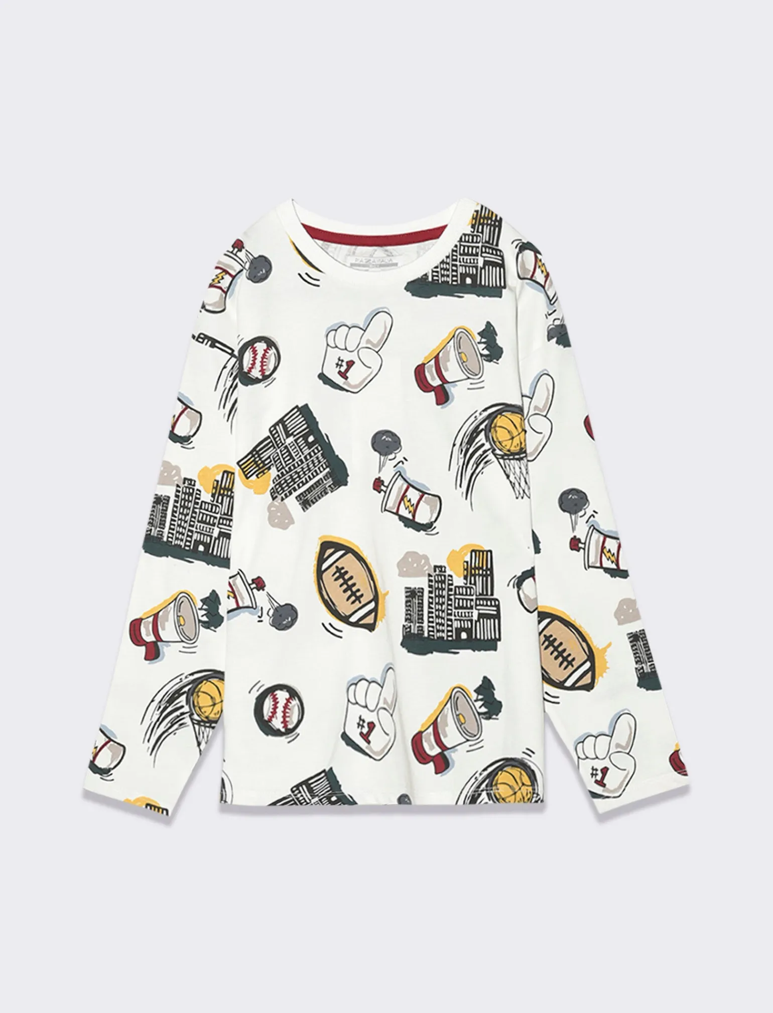 Bambino Piazza Italia Bambino | Maglieria<T-shirt in cotone stampata a manica lunga, vestibilità over. - Fantasia
