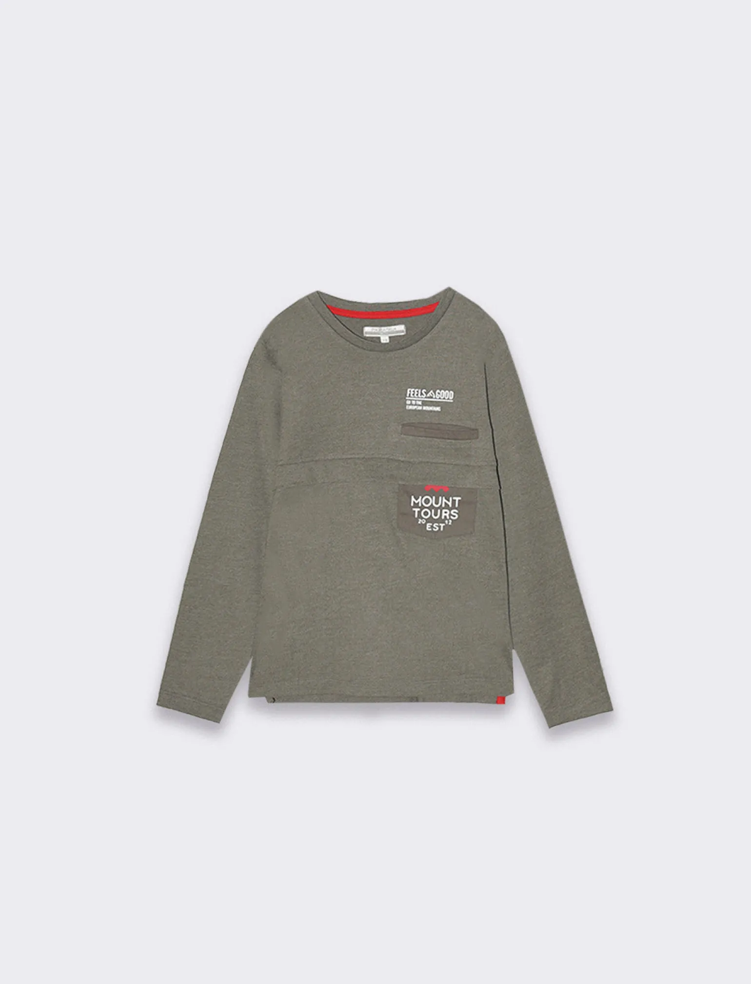 Bambino Piazza Italia Bambino | Maglieria<T-shirt in jersey fiammato da bambino con stampa frontale - militare