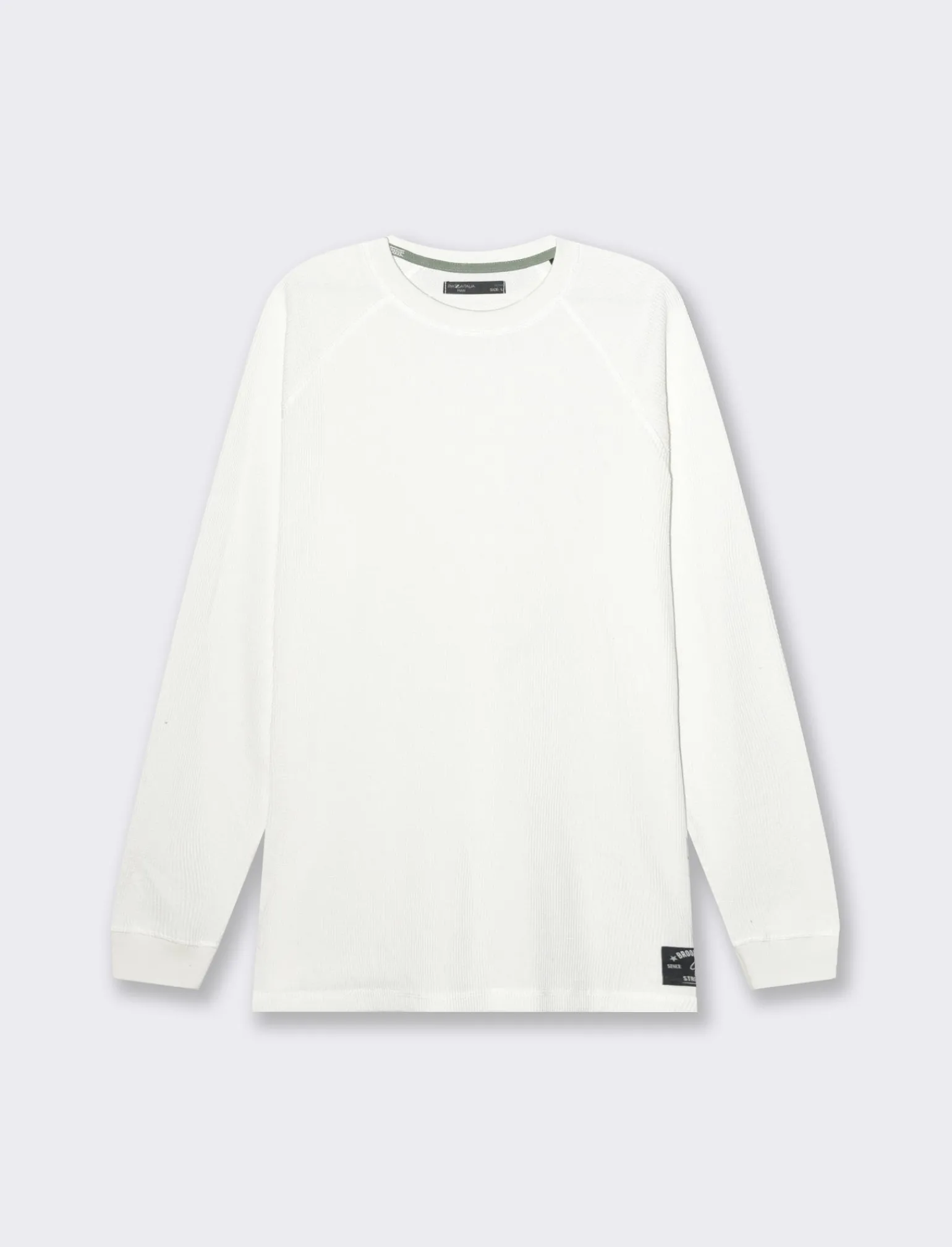 Uomo Piazza Italia Uomo | Polo E T-Shirt<T-shirt maniche lunghe struttura waffel in puro cotone -