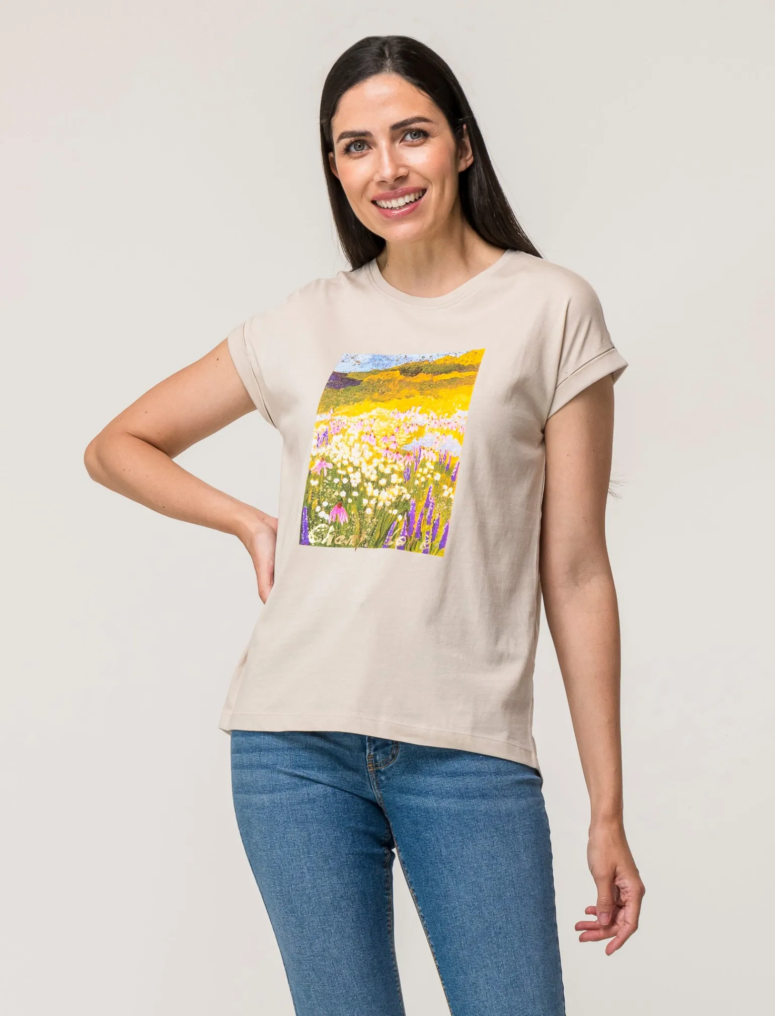 Donna Piazza Italia Donna | T-Shirt E Top<T-shirt mezza manica in cotone con stampa diversi colori disponibili - var 2