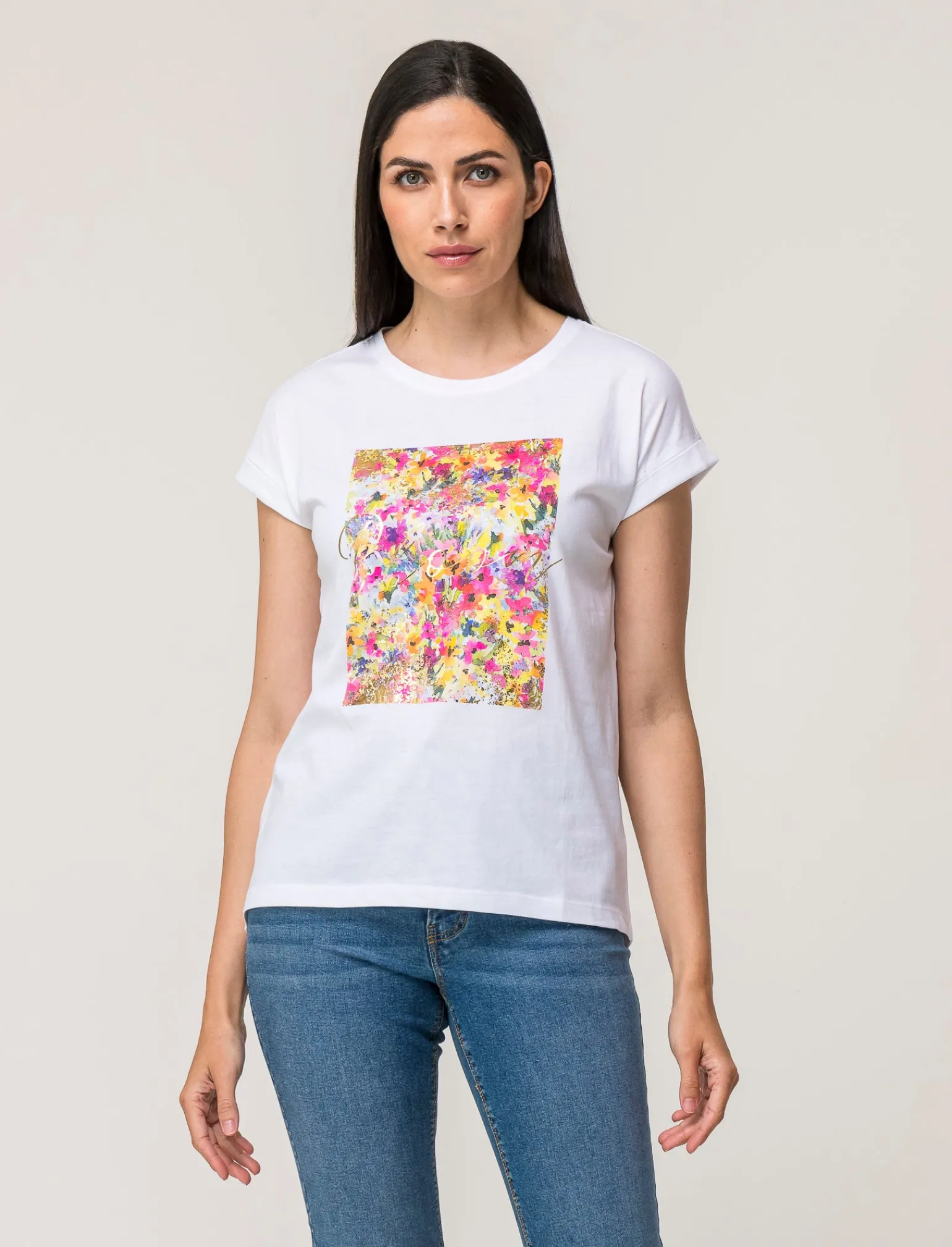 Donna Piazza Italia Donna | T-Shirt E Top<T-shirt mezza manica in cotone con stampa diversi colori disponibili - var 1