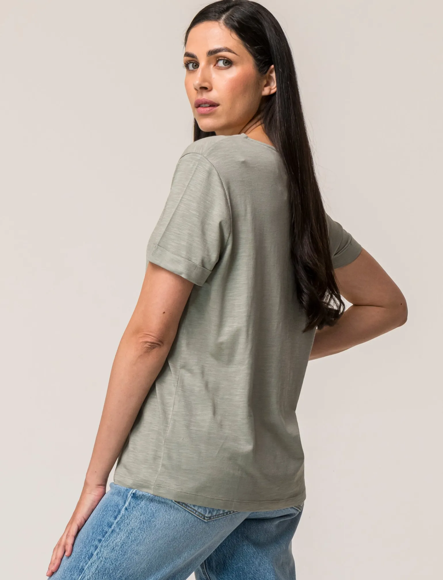 Donna Piazza Italia Donna | T-Shirt E Top<T-shirt mezza manica in cotone modal effetto slub, vestibilità regular - Verdino