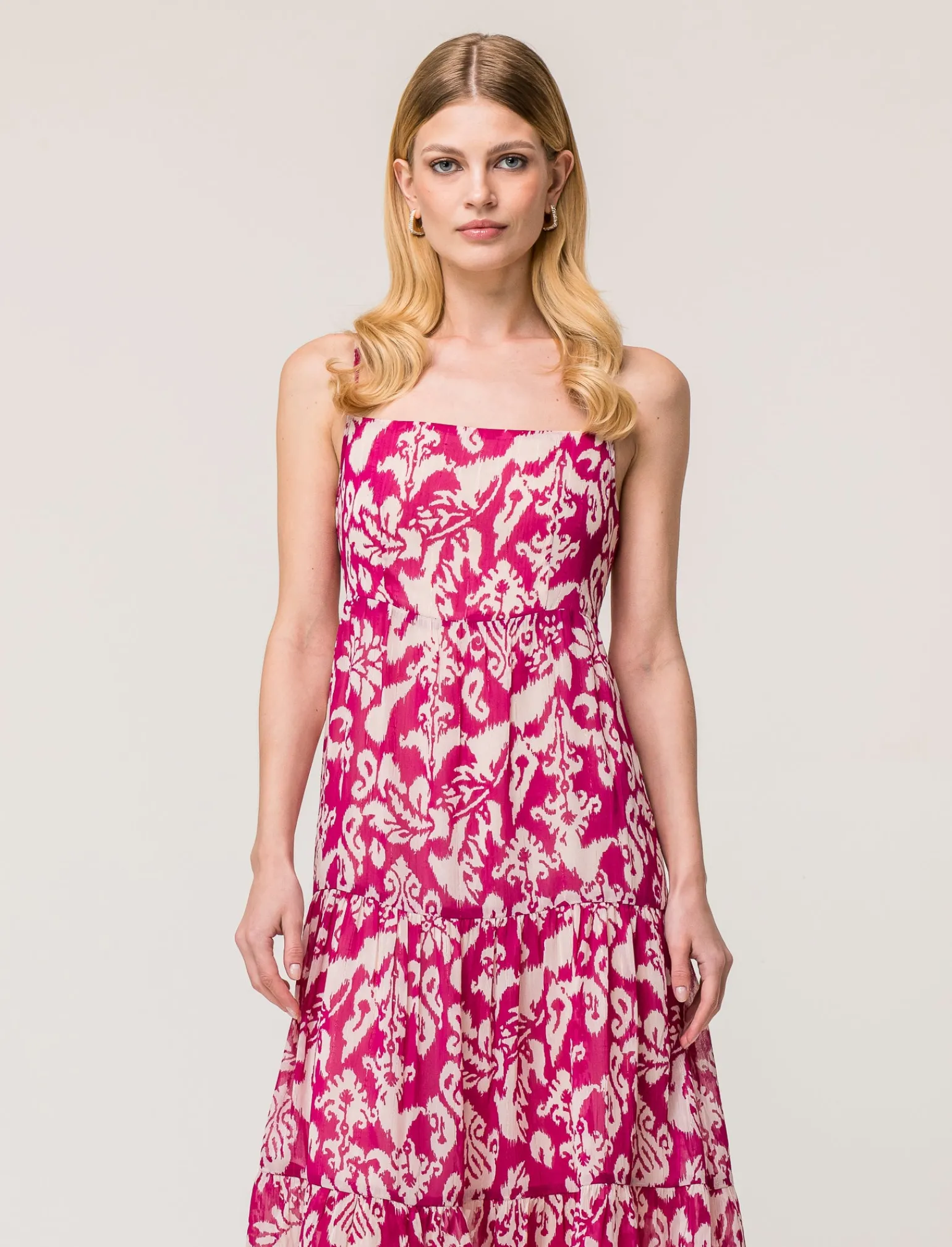 Donna Piazza Italia Donna | Abiti E Tute<Vestito a bretelle in tessuto leggero con inserto effetto metallizzato - var 2