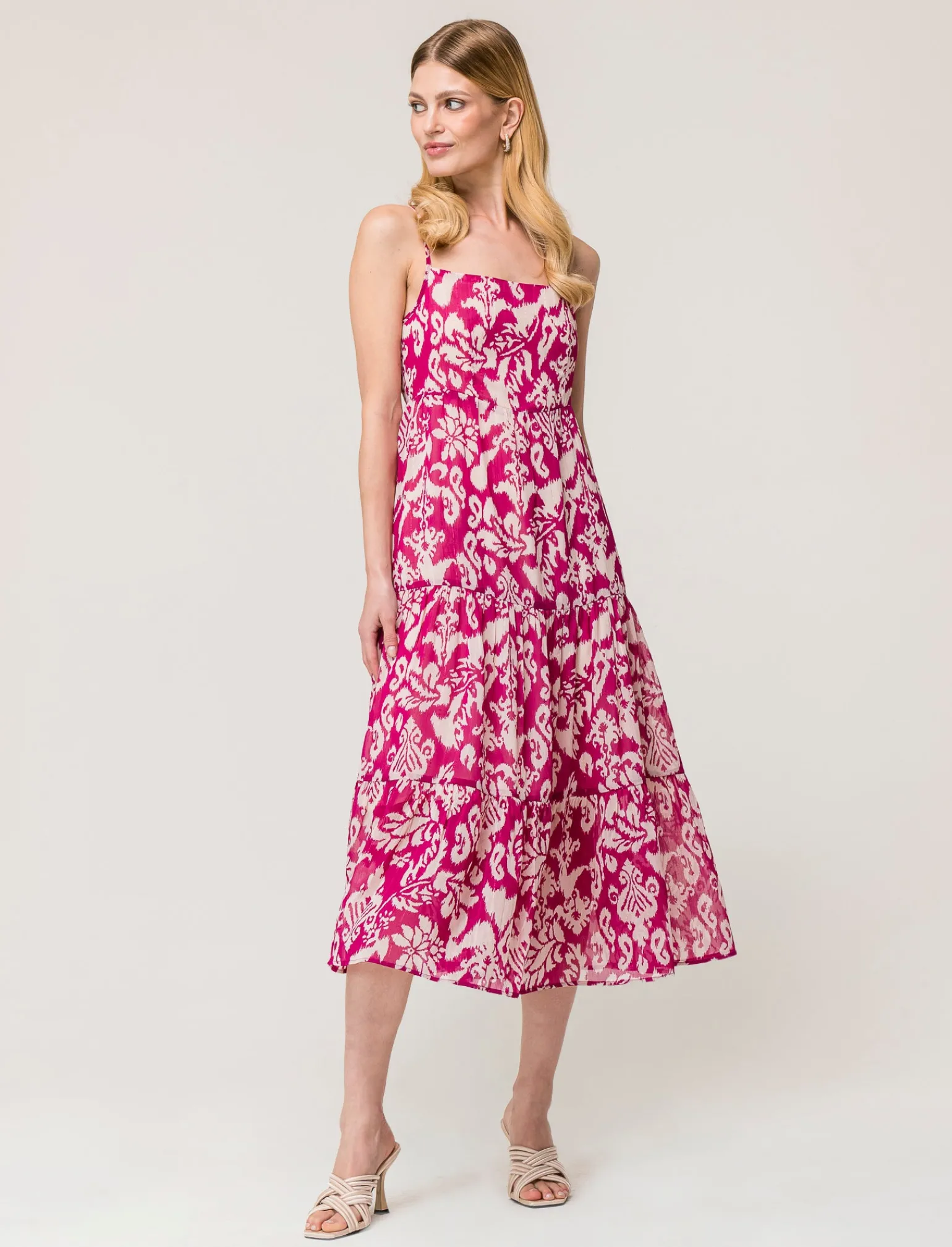 Donna Piazza Italia Donna | Abiti E Tute<Vestito a bretelle in tessuto leggero con inserto effetto metallizzato - var 2