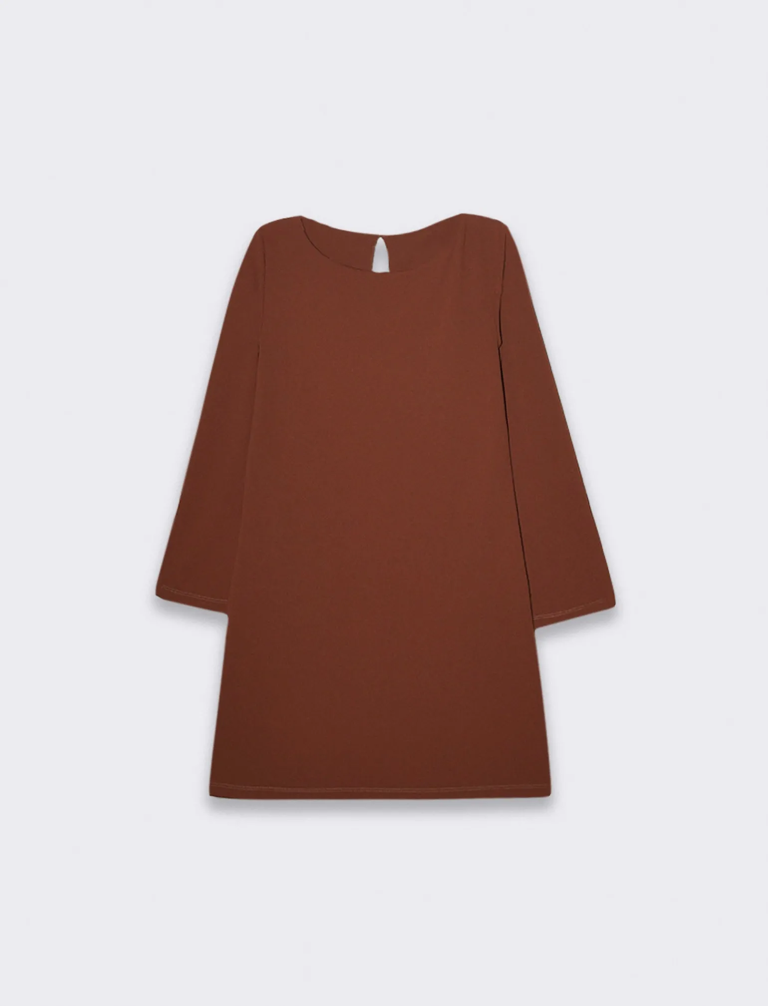 Donna Piazza Italia Donna | Abiti E Tute<Vestito corto manica lunga svasata con bottone.  - bruciato