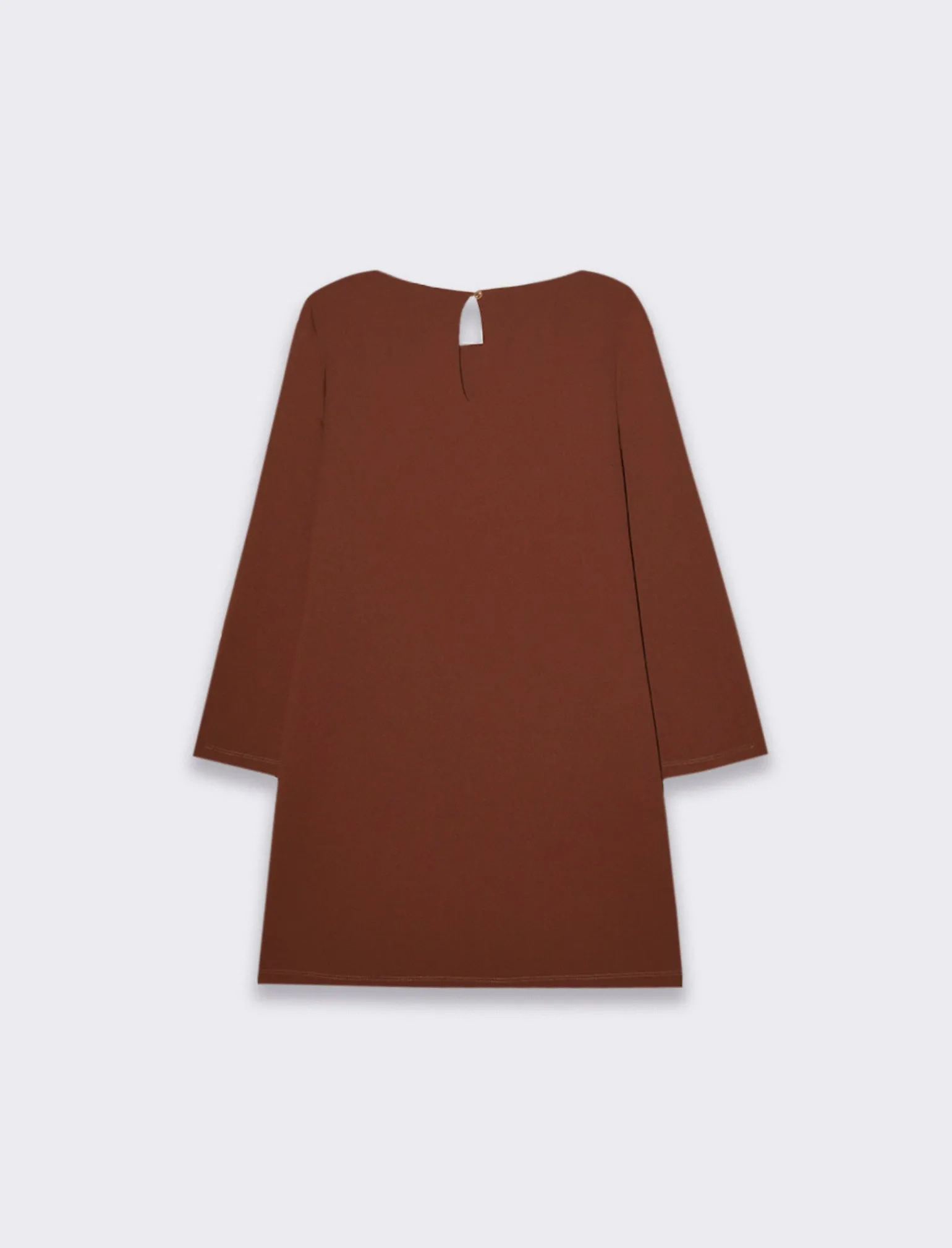 Donna Piazza Italia Donna | Abiti E Tute<Vestito corto manica lunga svasata con bottone.  - bruciato